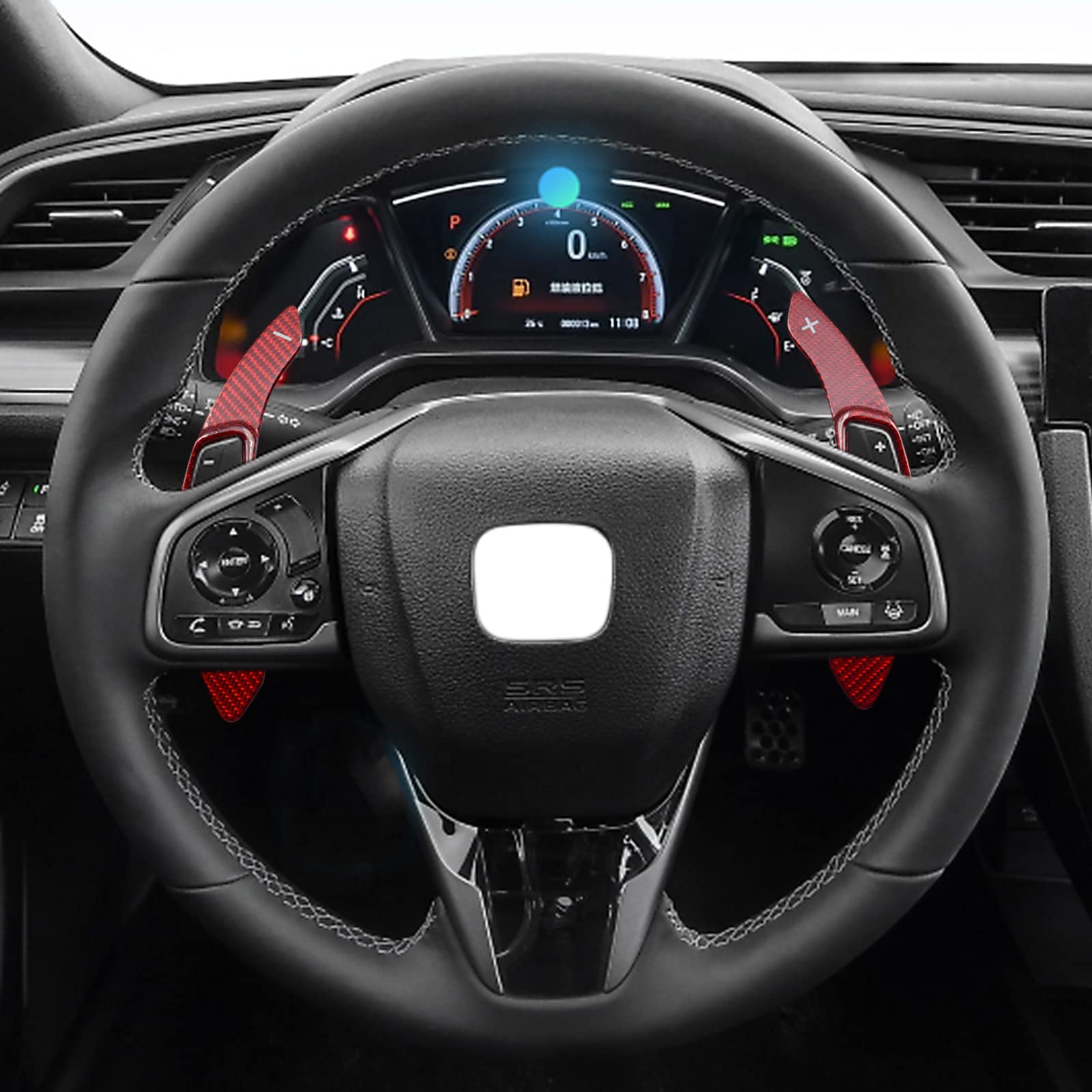 Premium Real Carbon Fiber Steering Wheel Shift Paddle Extender - Compatible with Honda Civic, Accord, CR-V, Odyssey & Acura MDX, RDX - Enhance Driving Performance for Racing & Daily Commute