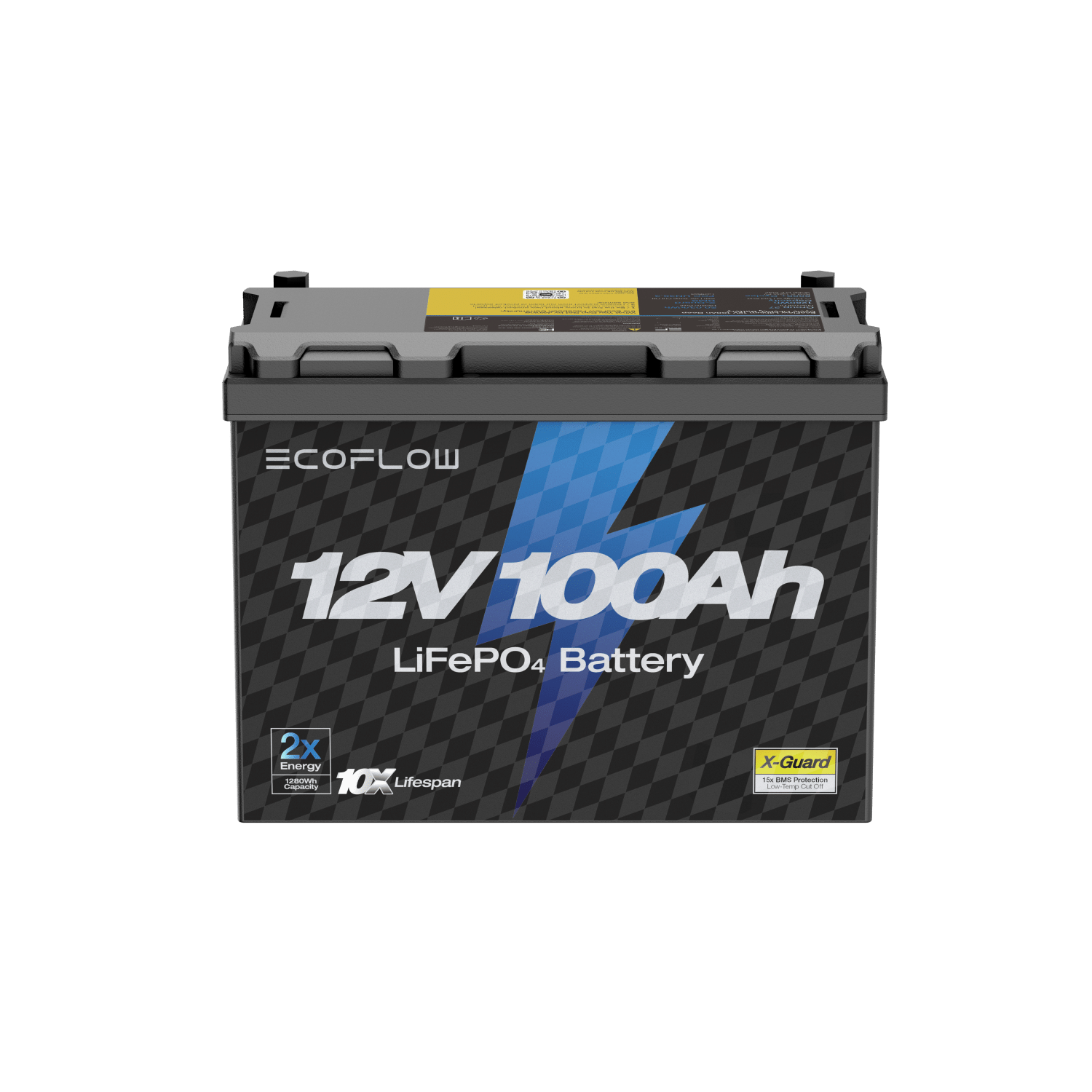 EcoFlow 12V 100Ah LiFePO4 Lithium Deep Cycle Battery - Perfect for RV, Marine, Solar Power & Off-Grid Energy Storage