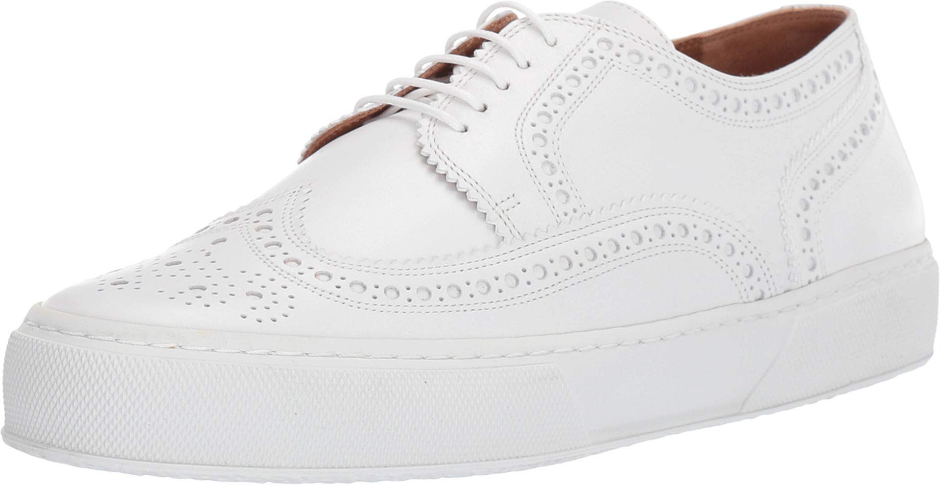 Stylish Men's Brogue Wingtip Sneakers - Premium White Leather Oxford Shoes for Casual & Formal Wear | Perfect for Office, Weddings & Business Events