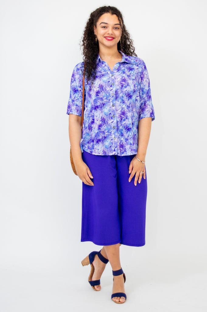 Lorine Women's Blouse - Stylish Dot Print Linen Bamboo Shirt for Casual Wear & Summer Outfits