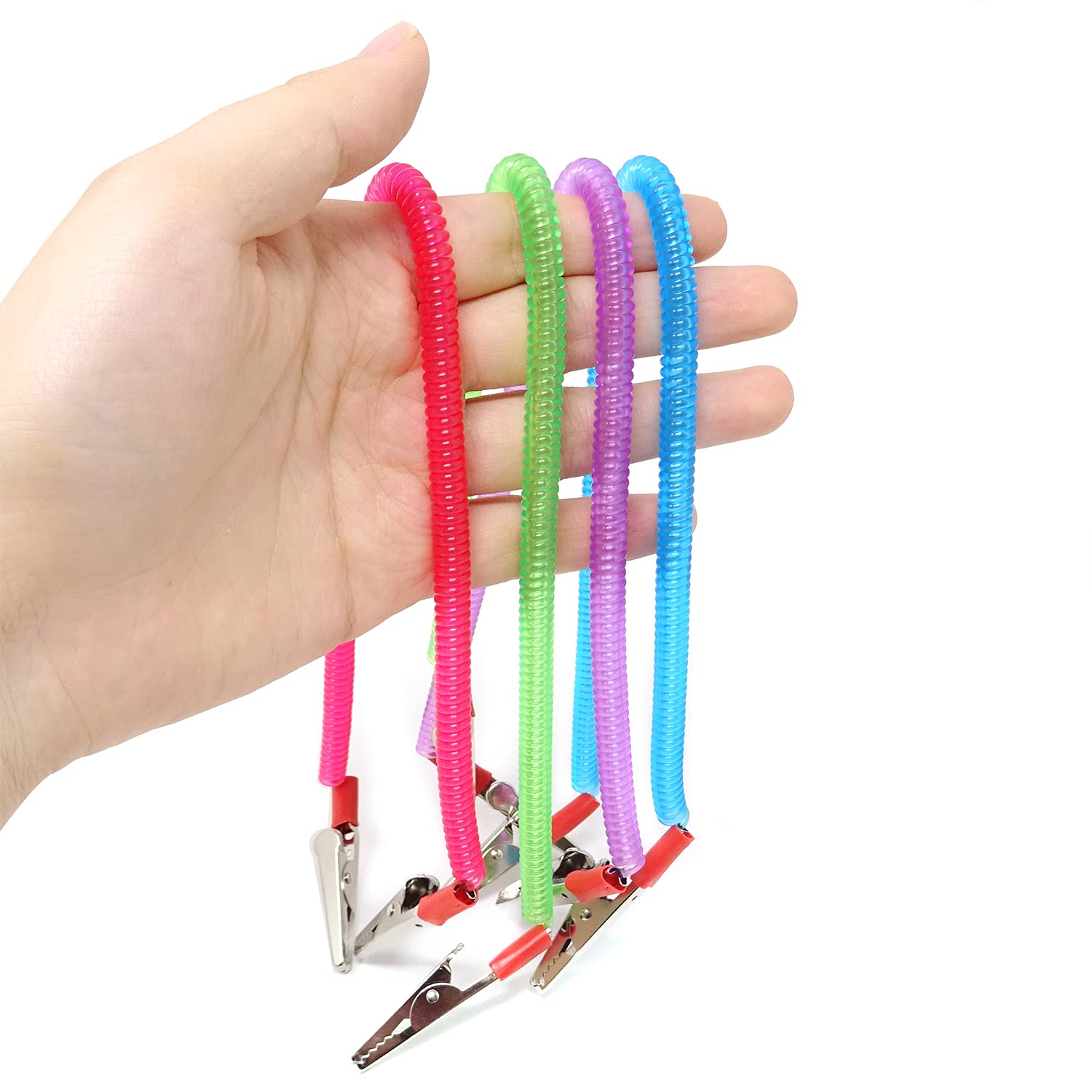 Honbay 4PCS Flexible Elastic Dental Bib Holder Clips - Comfortable Napkin Clips for Dentists, Hygienists & Dental Offices (Ideal for Dental Procedures, Teeth Cleaning & Patient Comfort)