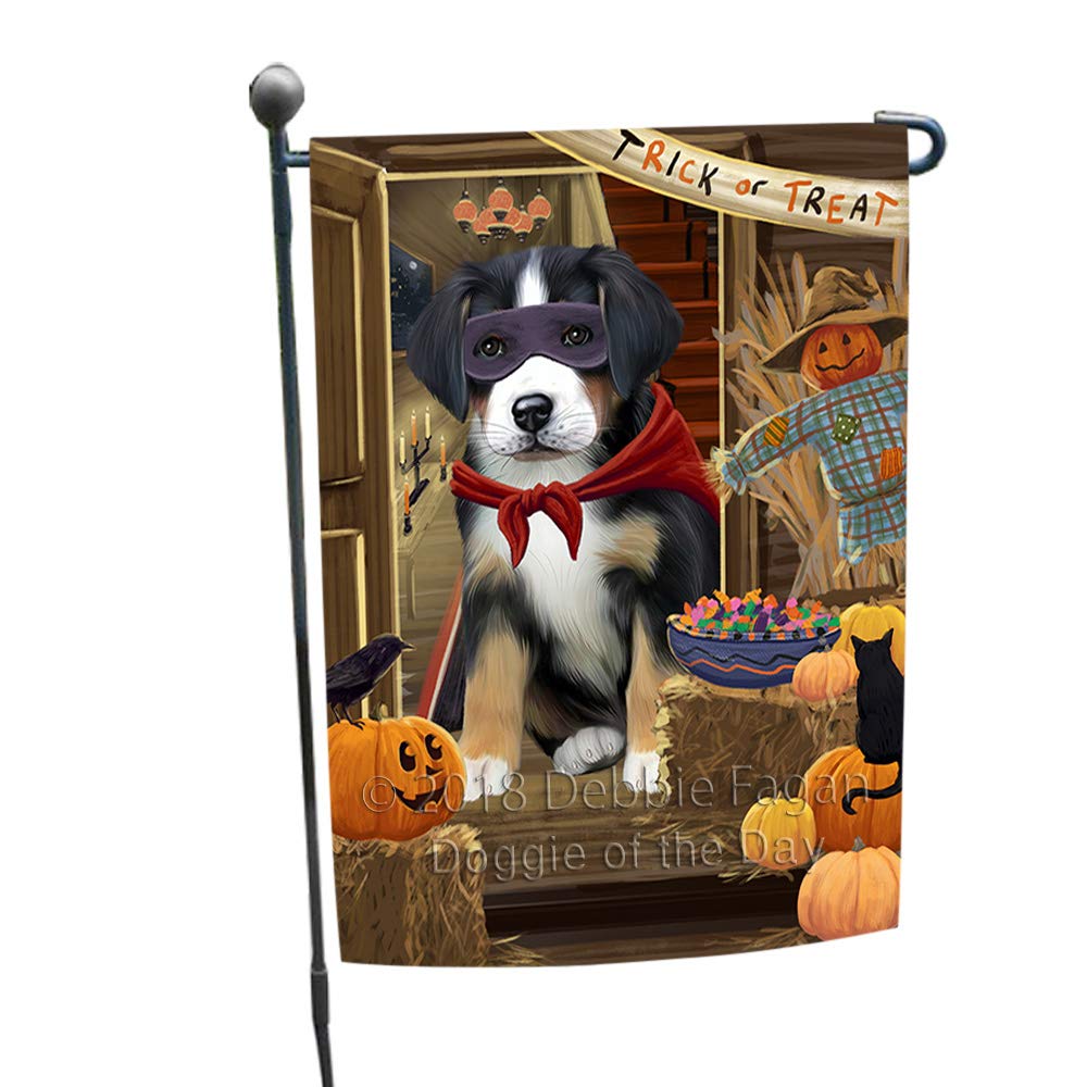 Halloween Greater Swiss Mountain Dog Double Sided Garden Flag - 12.5
