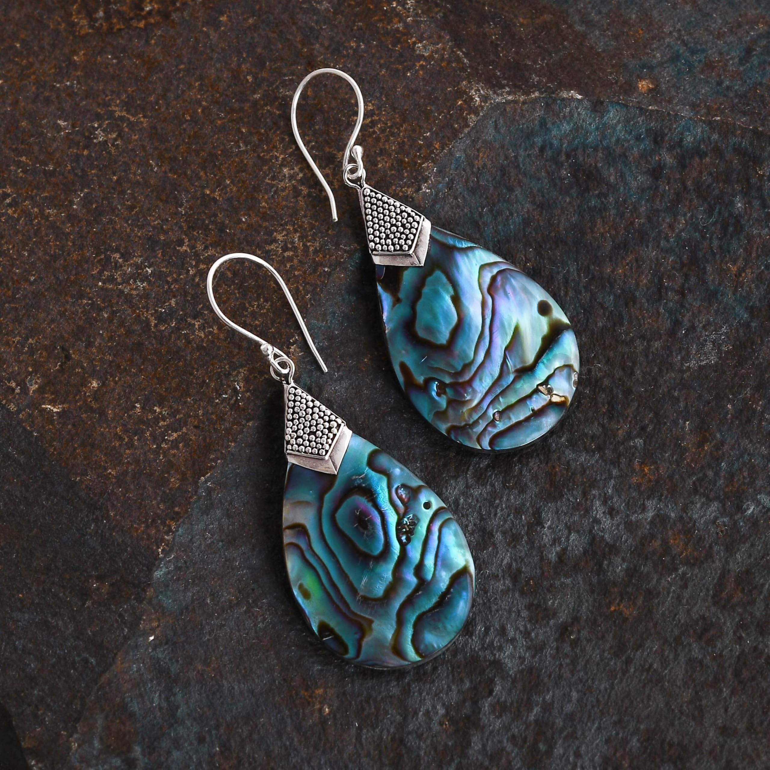 925 Sterling Silver Abalone Shell Dangle Earrings for Women – Stylish Beach Jewelry, Unique Birthday Gift – Perfect for Summer Outfits, Vacations & Special Occasions