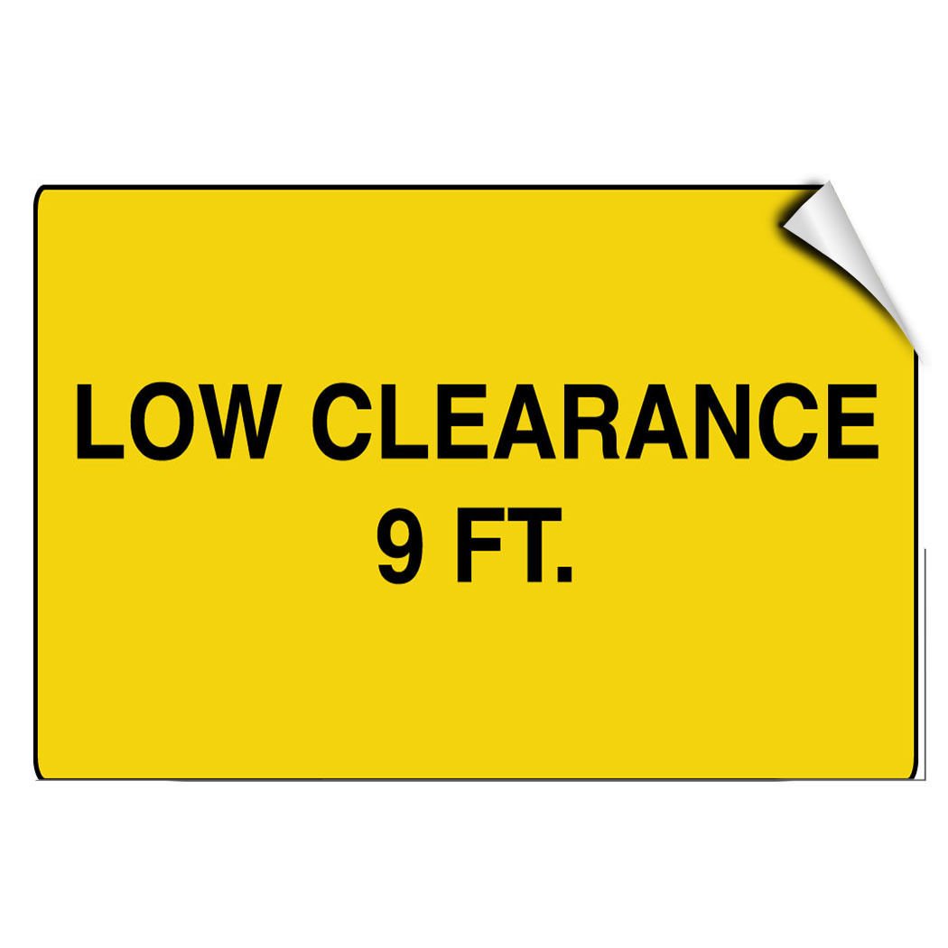 9 Ft Low Clearance Warning Decal - Durable Adhesive Sticker for Any Surface | Perfect for Garages, Warehouses & Industrial Areas