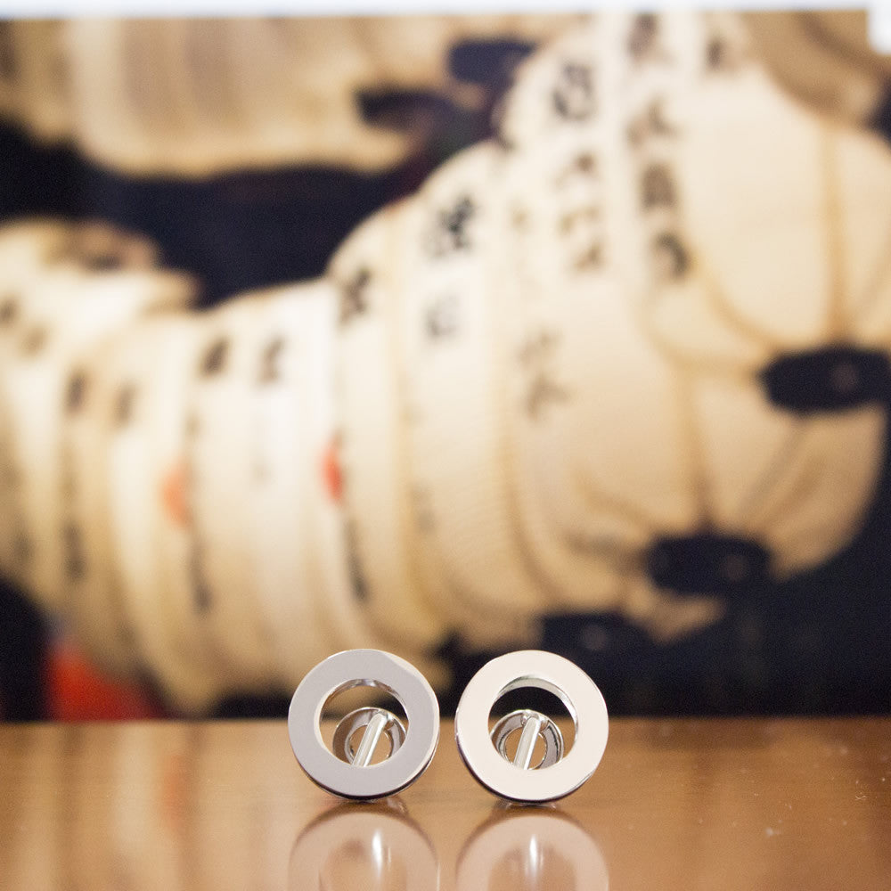 KingCuffs Round Ring Cufflinks for Men - Classic Stainless Steel Dress Shirt Accessories - Perfect for Weddings, Business Meetings & Formal Events
