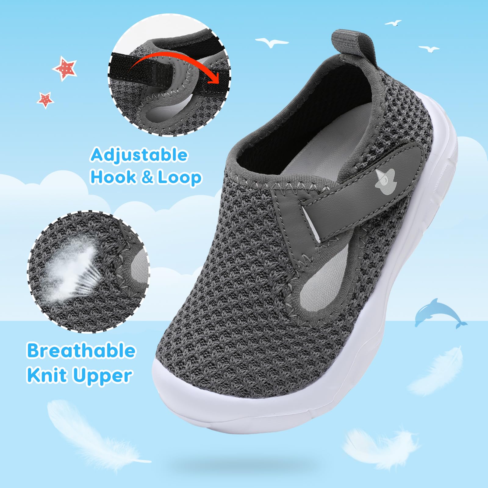 **LeIsfIt Toddler Barefoot Shoes for Boys & Girls - Wide Toe Box, Lightweight Slip-On Walking Shoes for Playground, Park & Everyday Comfort**