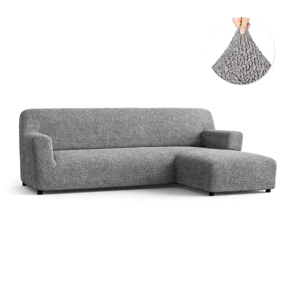 L Shaped Sofa Slipcover with Right Chaise - Premium Microfiber Stretchable Furniture Protector for Living Room, Sectional Couch Cover - Easy Wash & Anti-Slip Design for Home Decor