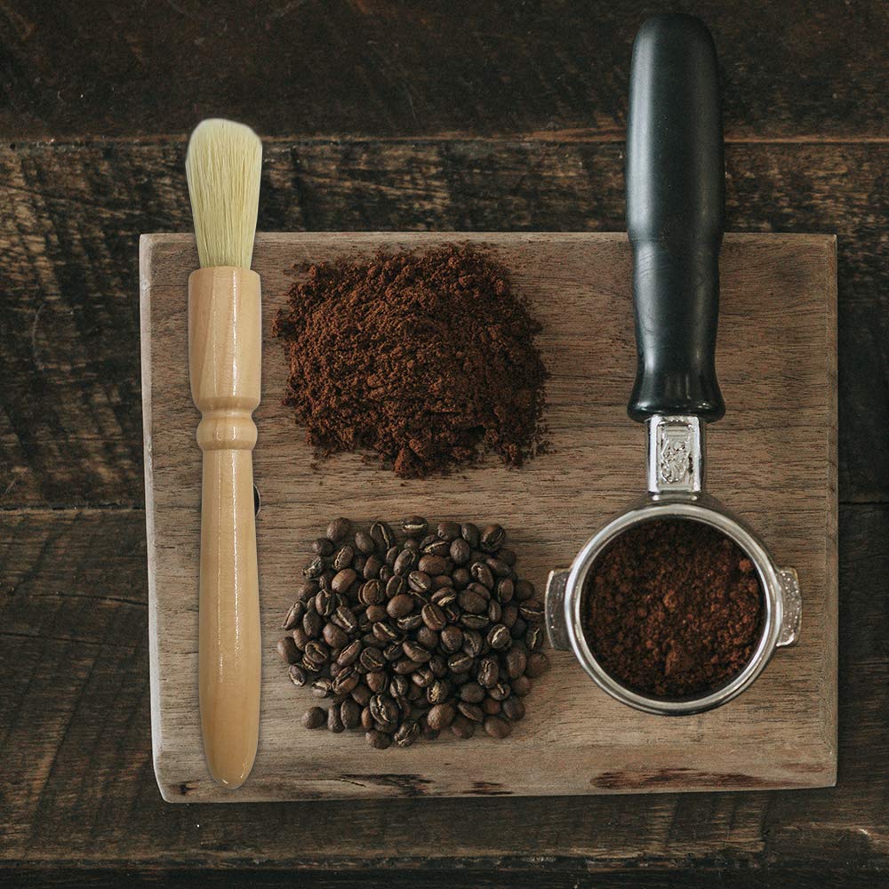 4-Pack Coffee Grinder Cleaning Brush Set - Wooden Bristle Brush for Coffee Grinders, Spice Mills & Pasta Makers (2 Sizes) - Perfect for Kitchen, Coffee Shops & Home Brewing
