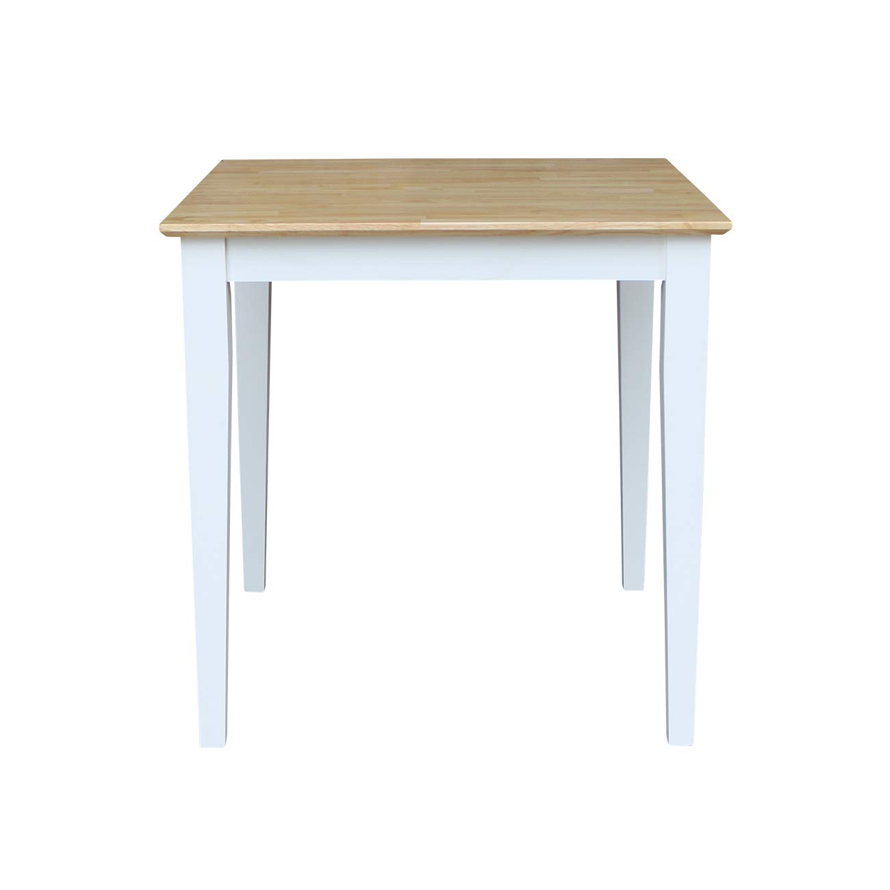 IC International Concepts White/Natural Wood Dining Table - 42 Inch Height, Perfect for Kitchen, Dining Room & Small Space Gatherings