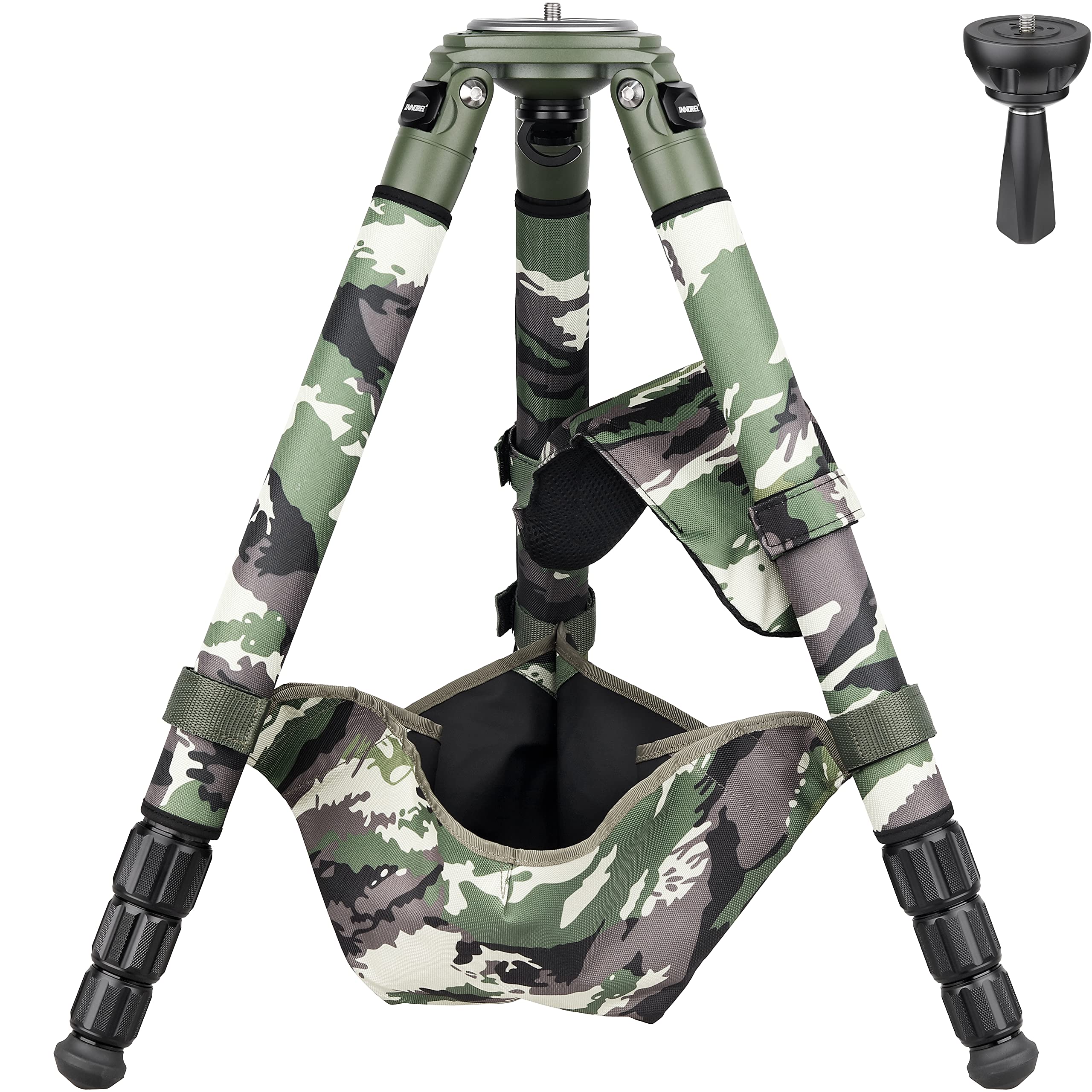 INNOREL LT324CG Professional Heavy Duty Carbon Fiber Tripod Stand - 75mm Adapter for DSLR Cameras, Bird Photography - Max Load 66lbs/30kg, Max Height 57in/146cm - Portable Travel Tripod for Outdoor Shooting, Wildlife Photography & Vlogging