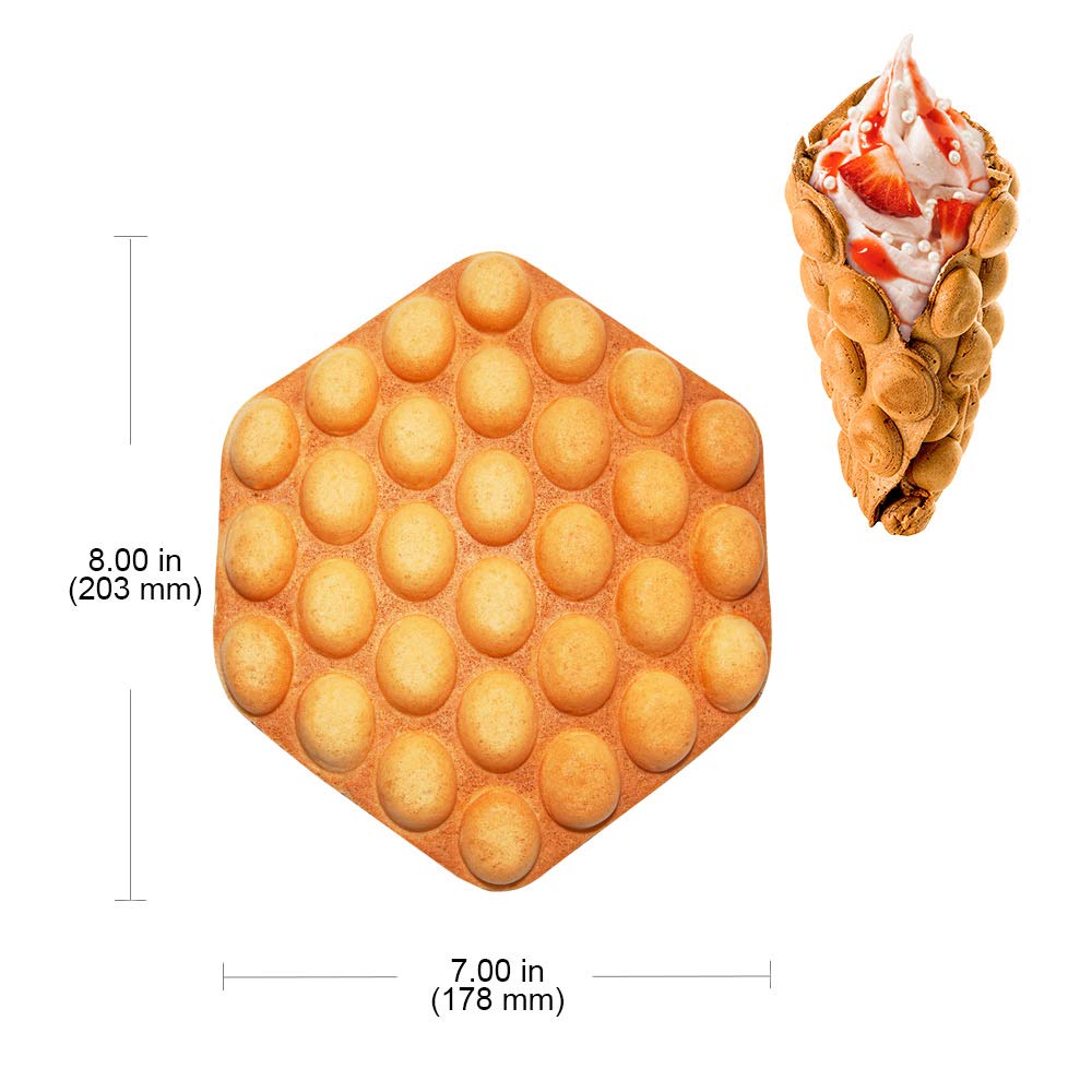 Electric Bubble Waffle Maker Machine - 110V Non-Stick Manual Waffle Iron for Homemade Egg Puffs & Bubble Waffles - Perfect for Breakfast, Desserts, and Party Snacks