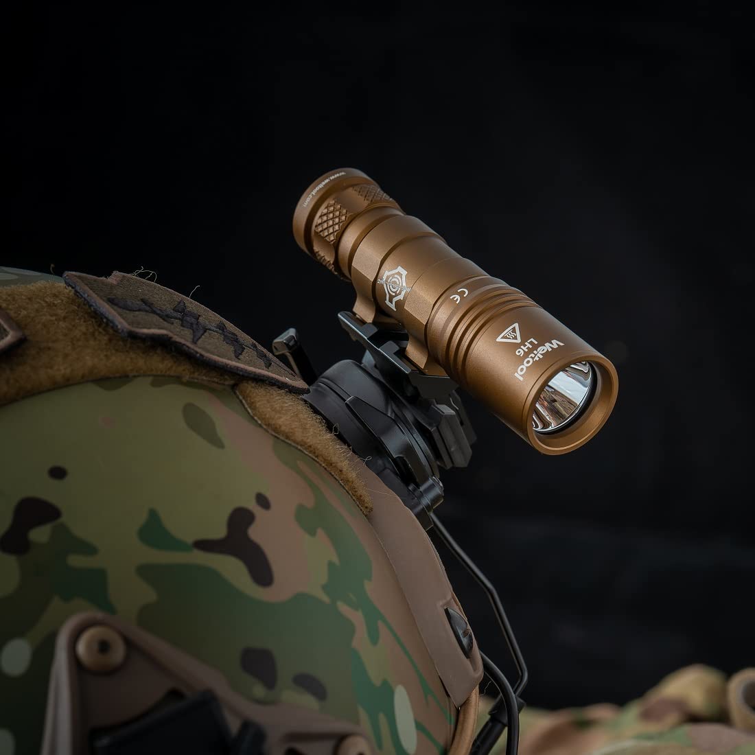 Weltool W35IRH IR Tactical Helmet Light - Infrared Helmet Mount Flashlight for Military & Law Enforcement (FDE) | Perfect for Night Vision Operations, Tactical Missions & Outdoor Adventures