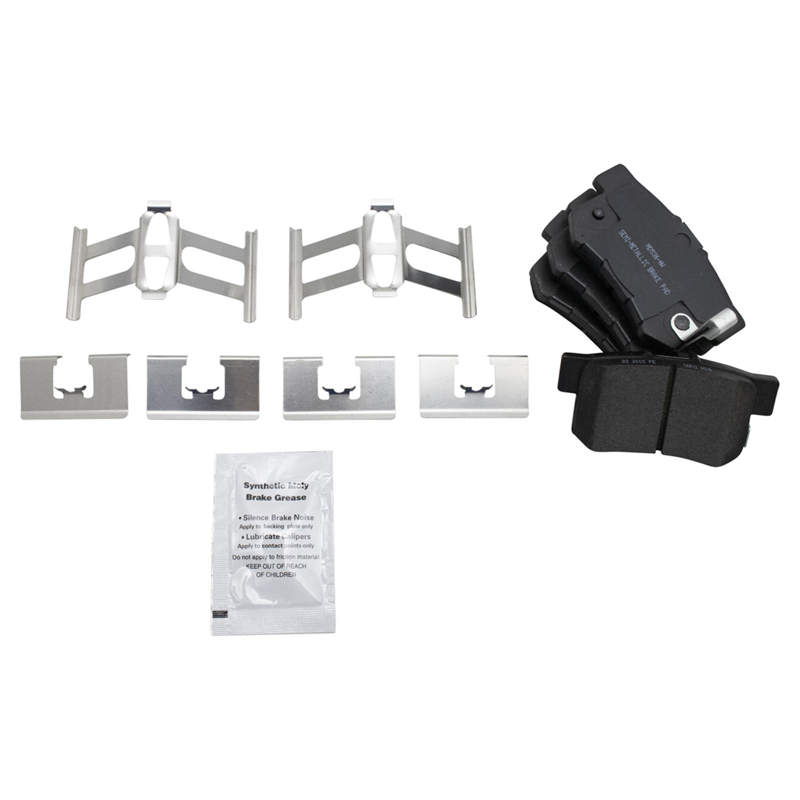 TRQ Premium Rear Performance Brake Pad & Rotor Kit - Semi-Metallic Brake Pads with G-Coating - Compatible with 1999-2003 Acura TL - Ideal for Daily Driving & Performance Upgrades