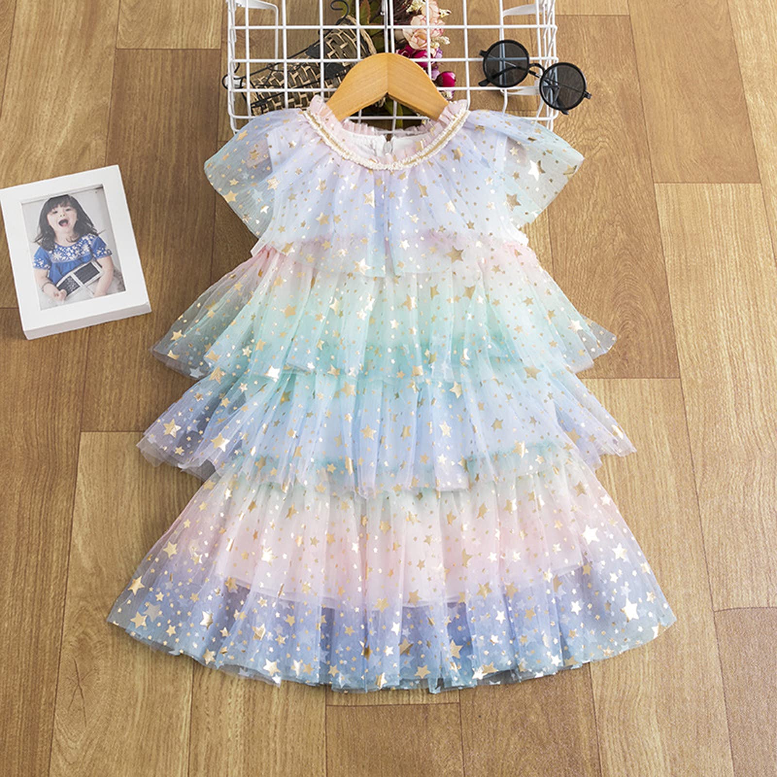 Princess Dress for Girls - Elegant Lace Layered Toddler Party Dress for Birthday, Pageant & Special Occasions | Perfect for Weddings, Tea Parties & Dress-Up Play