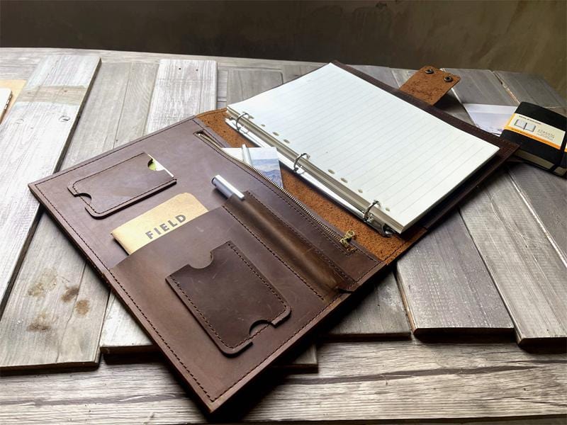 Vintage Refillable Leather Notebook with Zipper - Elegant Writing Journal for Travel, Office & Daily Use - Perfect Gift for Writers & Professionals