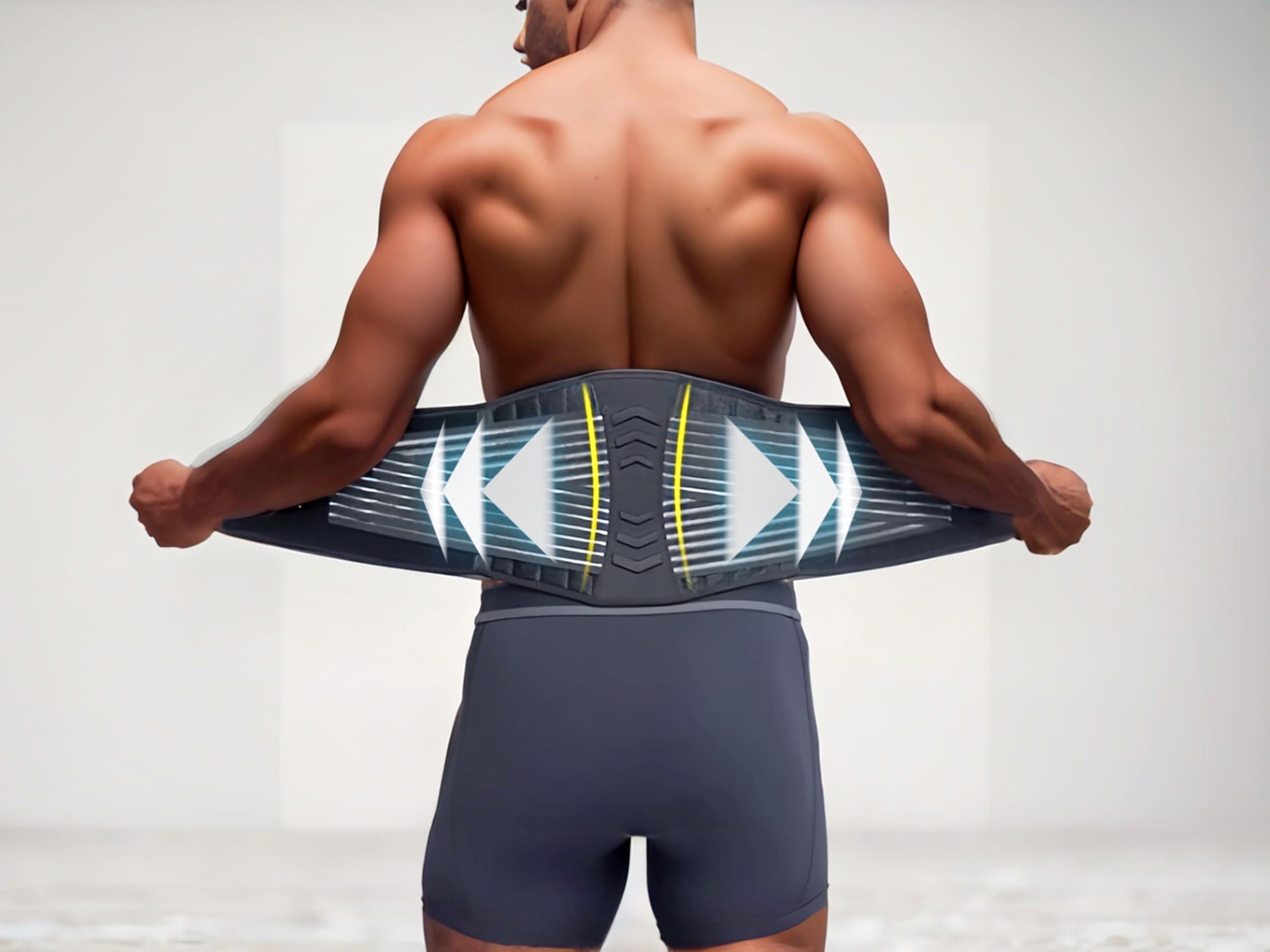 Khankah Sirajia Adjustable Lumbar Support Belt - Lower Back Brace for Posture Correction, Sciatica & Back Pain Relief - Gym & Workout Abdominal Support - Size 34-38