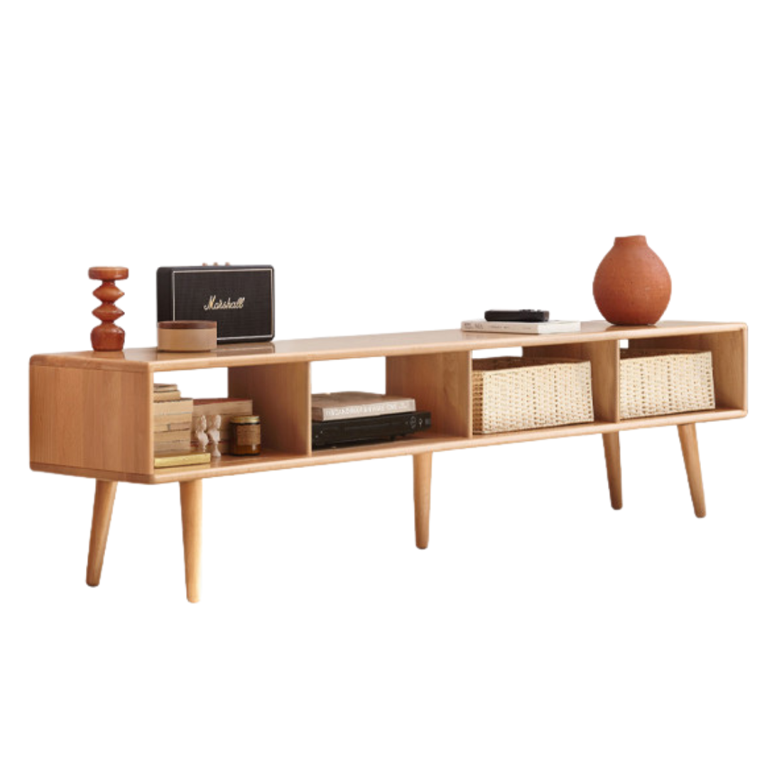 70.9x11.8x15.7 inch/ 180x30x40cm/ Natural Wood color/ TV cabinet