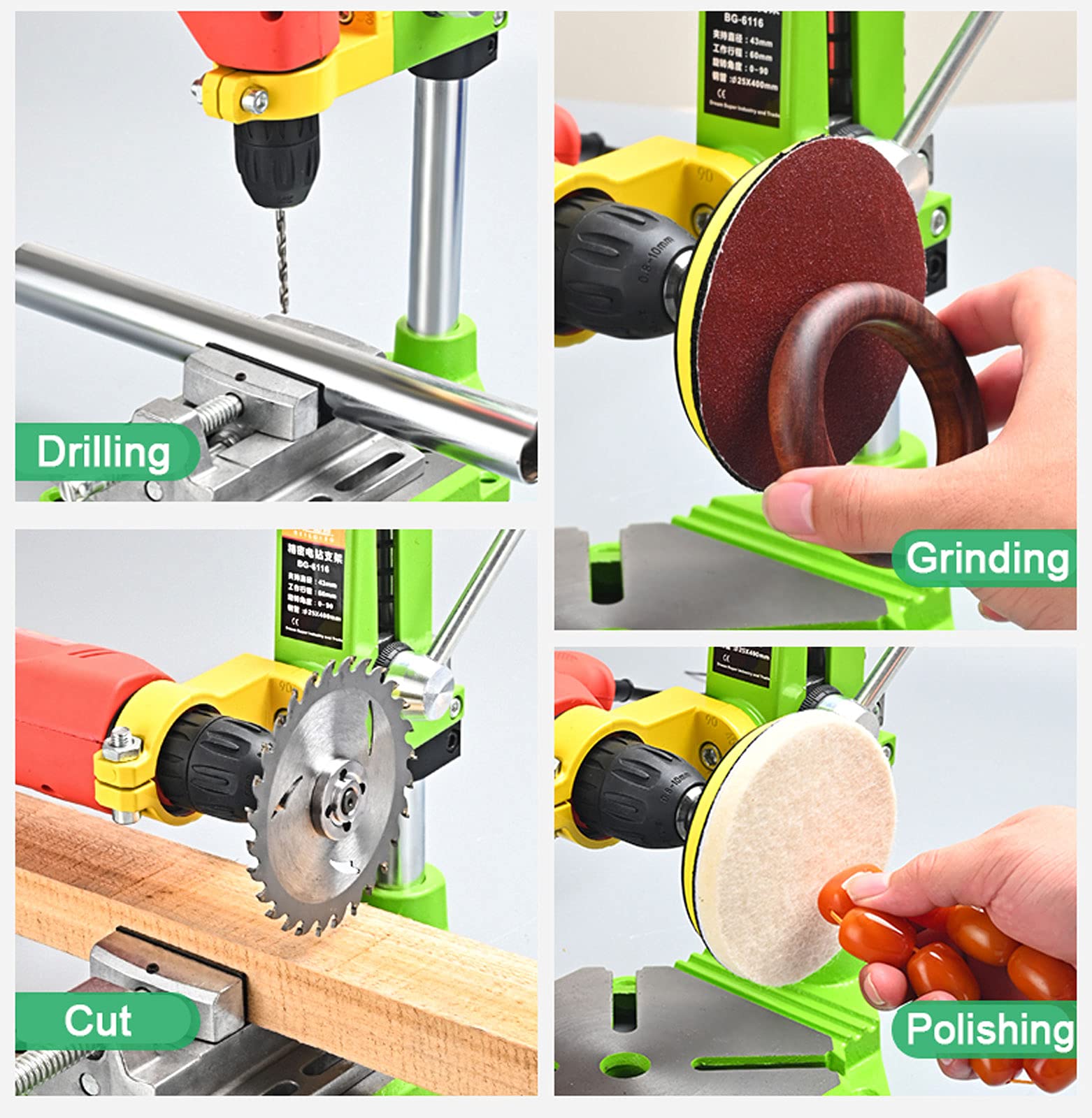 **Heavy Duty Drill Press Stand with Vise & Workbench - Benchtop Pillar Drill Stand with Rotating Jaw for Clamping Electric Drills - Perfect for Woodworking, Metal Drilling & DIY Projects**