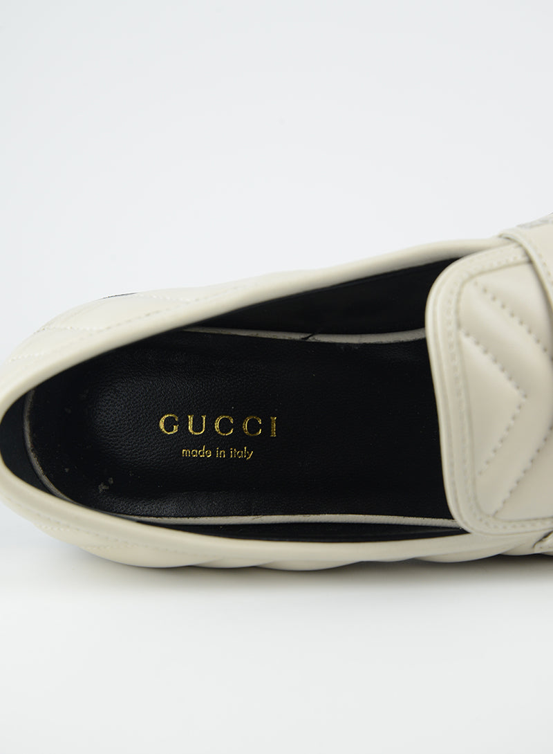 Gucci Cream Leather Loafers Size 36 - Classic Comfort for Business & Casual Wear