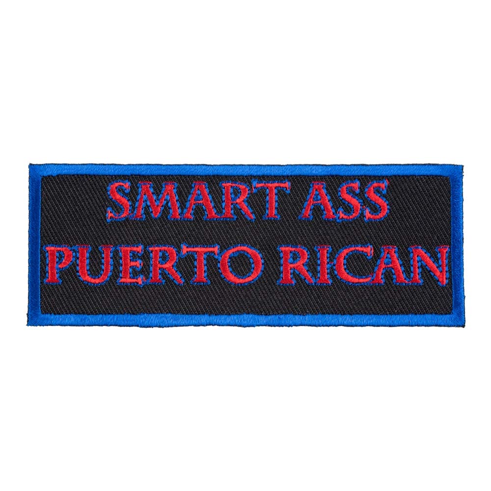 Smart Ass Puerto Rican Patch - Embroidered Puerto Rico Flag Iron-On Patches for Hats, Jackets & Bags | Perfect for Proud Boricua Pride & Gifts