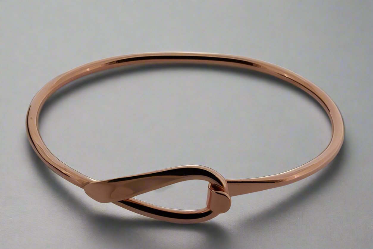 Copper Loop Closer Bangle - Adjustable Bracelet for Women & Men - Boho Jewelry for Everyday Wear & Special Occasions