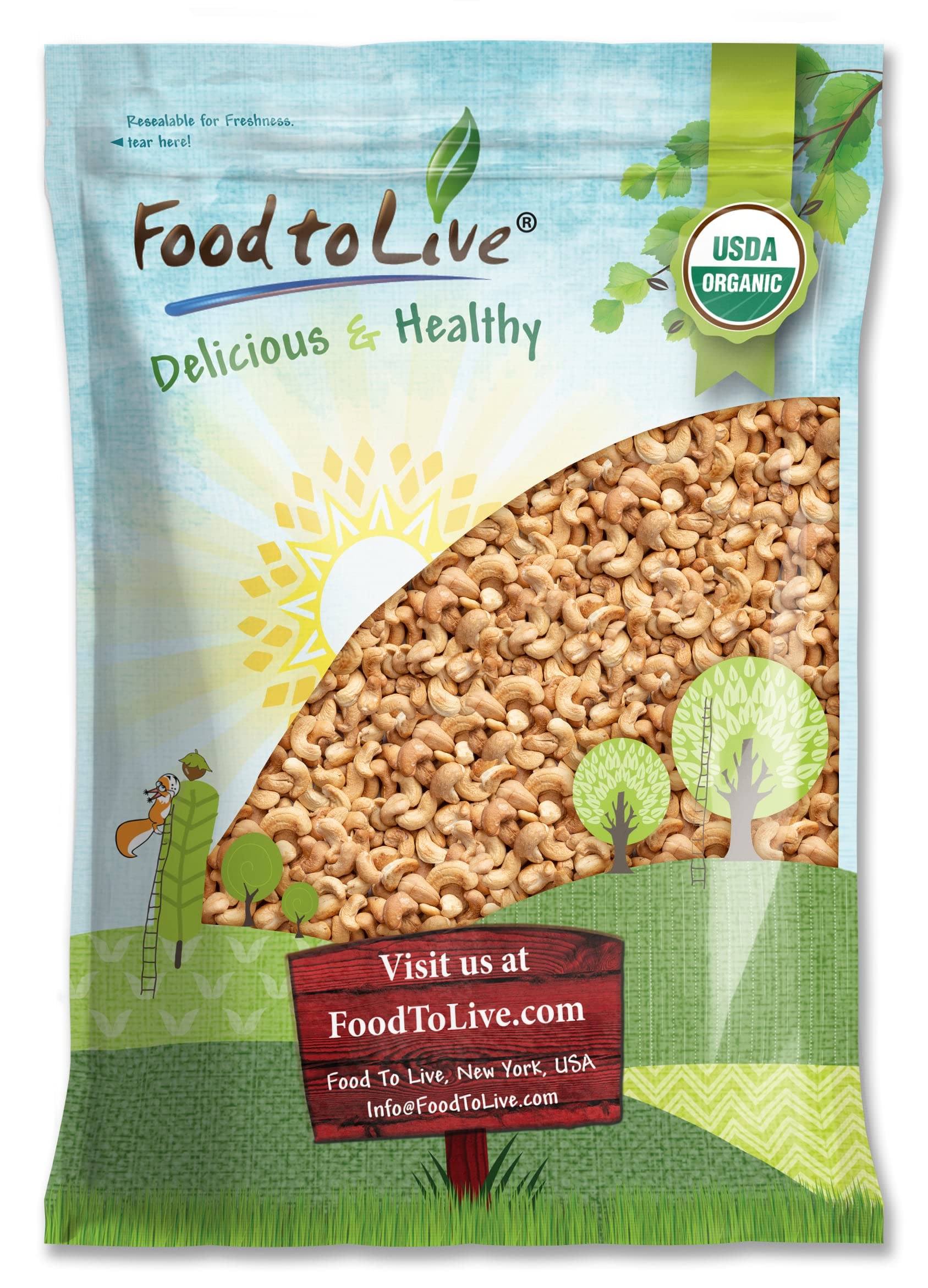 Organic Dry Roasted Whole Cashews with Himalayan Salt - 8 Pounds | Non-GMO, Vegan, Kosher | Oven Roasted, Lightly Salted, No Oil Added | High Protein Snack for Parties, Hiking & Healthy Lifestyle
