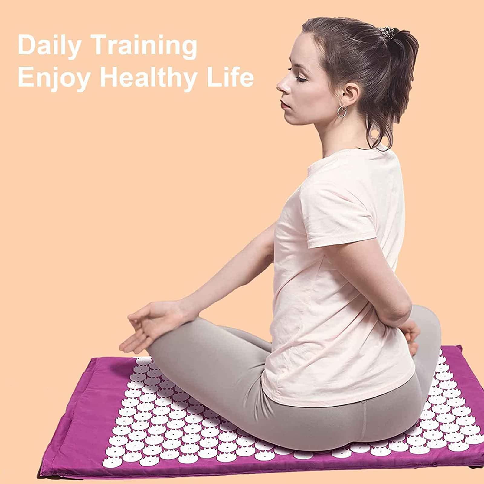 Lotus Acupuncture Mat Set - Acupressure Massage Mat for Feet, Back & Leg Pain Relief | Yoga & Relaxation Spike Mat for Sleeping, Standing & Floor Use | Perfect for Home, Office & Meditation Spaces