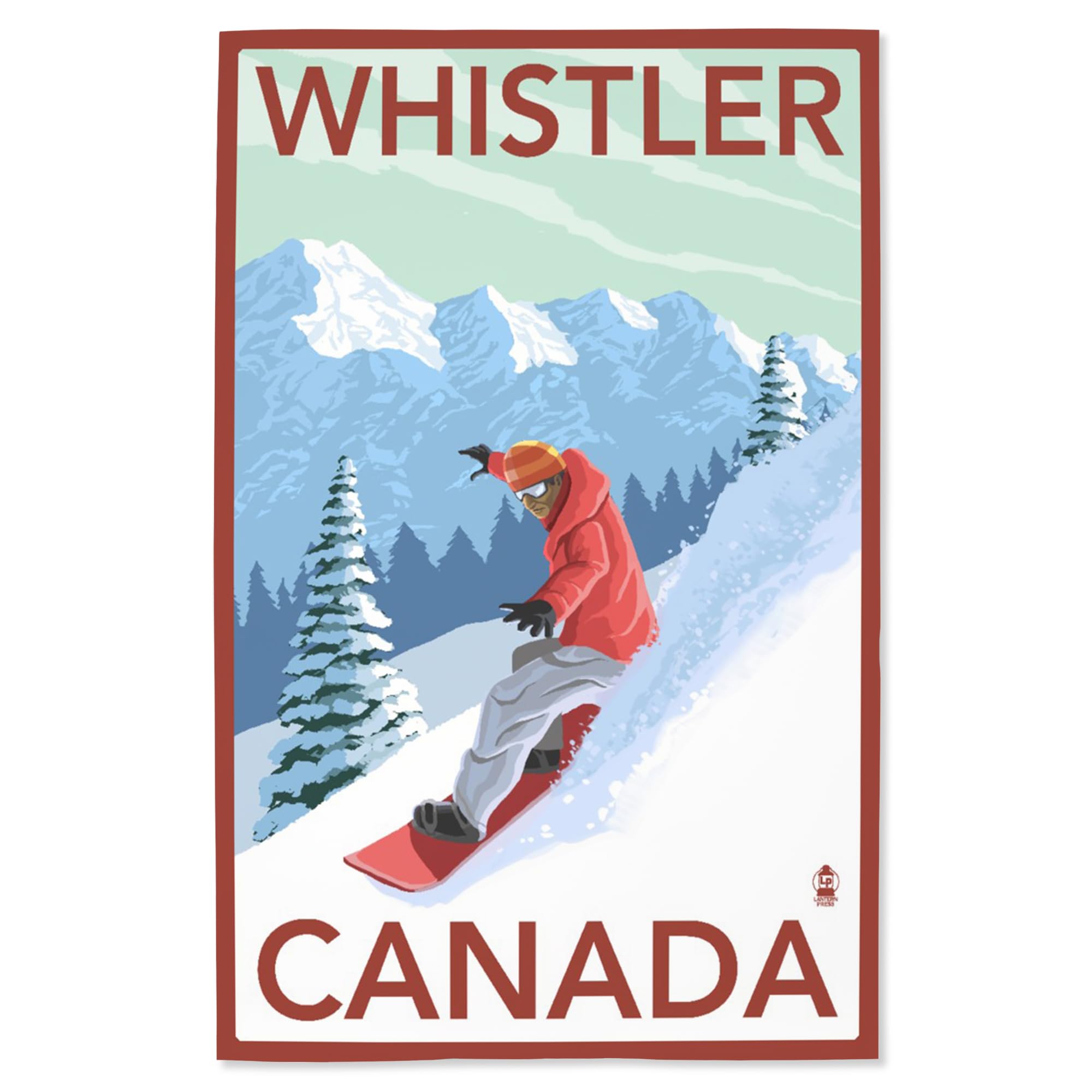 Lantern Press 16x24 Inch Giclee Art Print - Whistler Canada Snowboarder Wall Decor - Perfect for Living Room, Bedroom & Office Wall Art