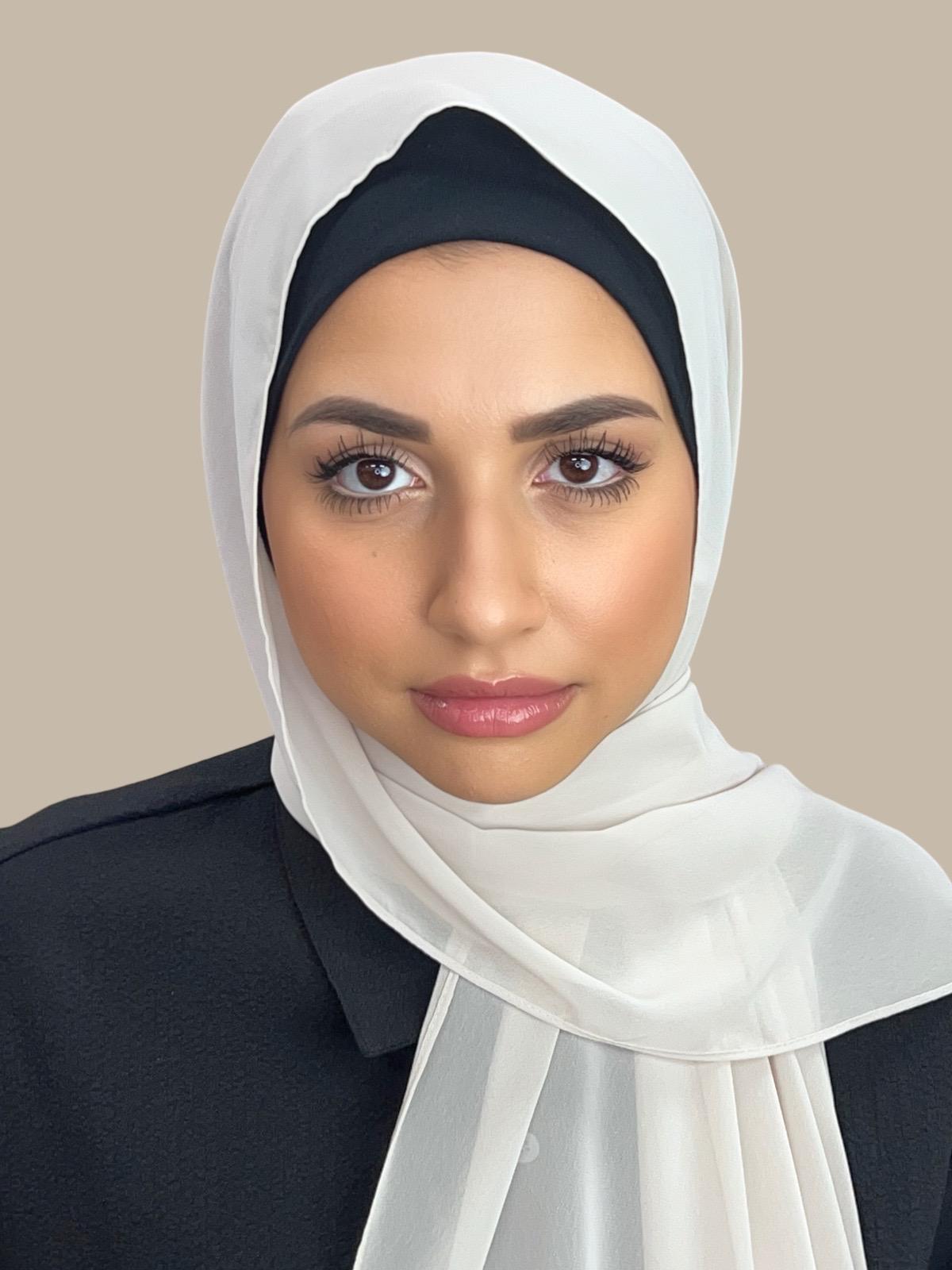 Luxury Chiffon Hijab Scarf - Soft Ancient Ivory Muslim Headscarf for Women - Perfect for Prayer, Daily Wear & Special Occasions