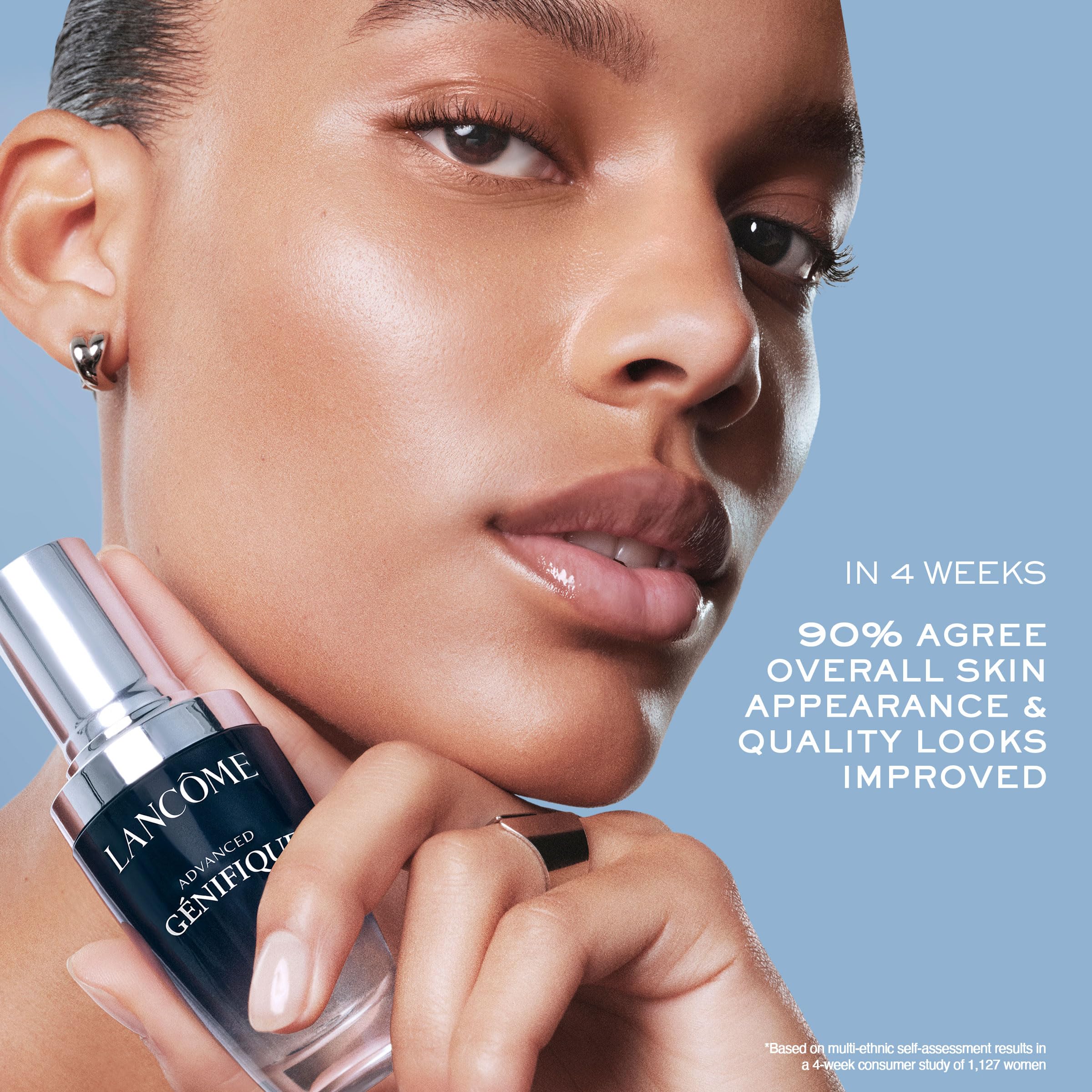 Lancôme Advanced Génifique Anti-Aging Face Serum & Eye Cream Set - Hydrating & Plumping Skincare Duo with Bifidus Prebiotic, Hyaluronic Acid & Vitamin C - Perfect for Nighttime Routine & Travel Skincare Essentials