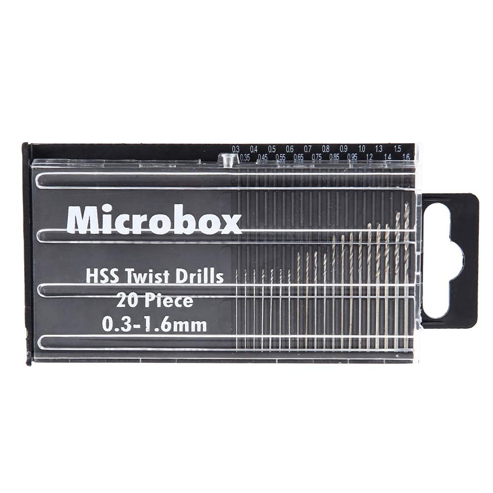 UPTODATETOOLS PCB Push Spiral Hand Drill & 20-Piece HSS Mini Micro Drill Bit Set (0.3-1.6mm) - Precision Twist Bits for Circuit Boards, Jewelry Making & DIY Crafts
