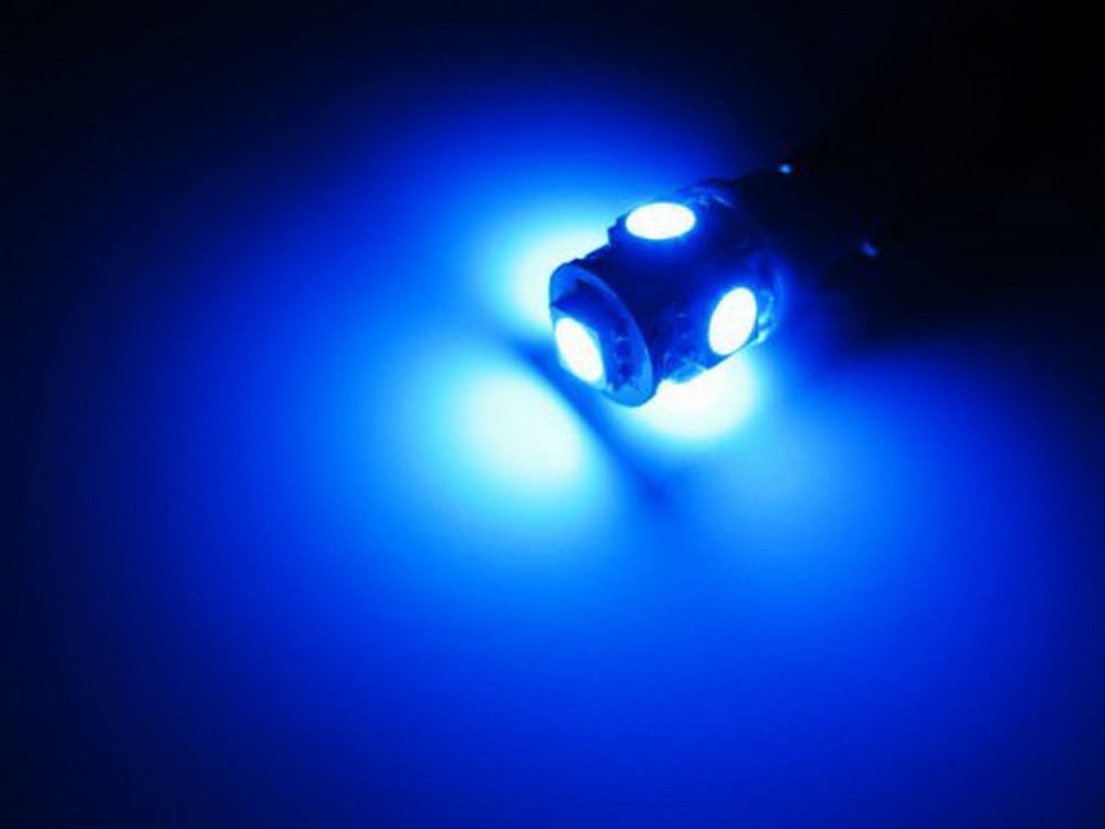 2 Pack Blue 168 2825 2827 5 SMD LED Bulbs - Super Bright T10 Wedge Base Replacement for Parking Lights, Dome Lights, Interior Lights - Perfect for Cars, Trucks, Boats, RVs