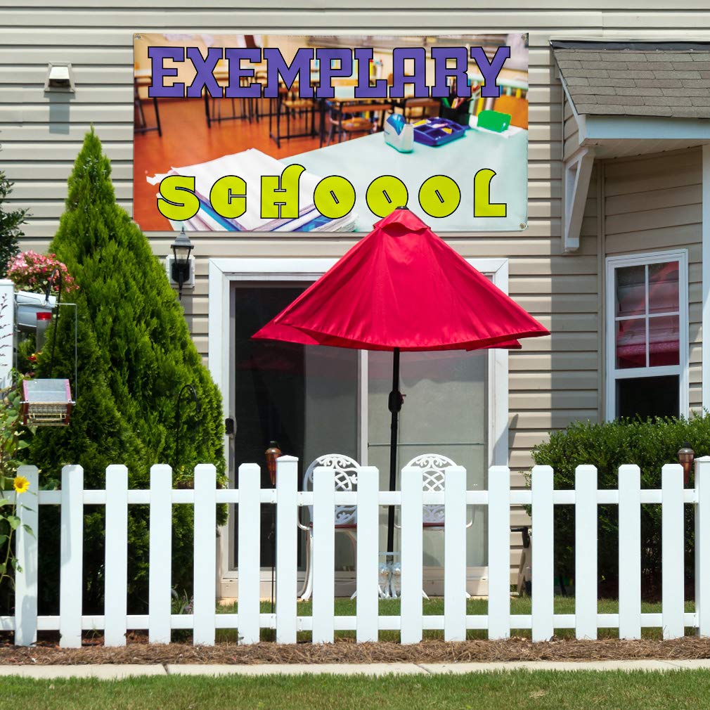 Durable Vinyl Banner 48x96 Inches - Weatherproof Outdoor School Advertising Sign with 8 Grommets for Education, Industrial & Yard Use | Perfect for Events, Sports & Business Promotion