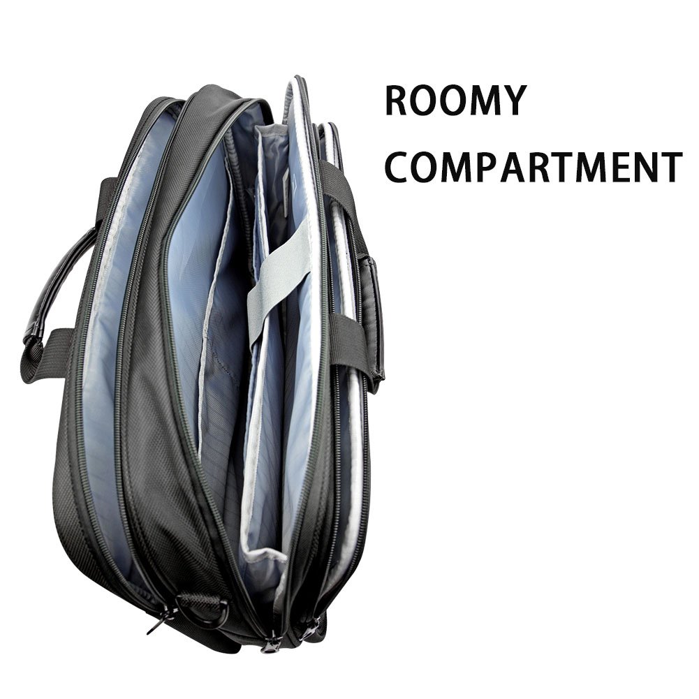 KROSER XXL Laptop Bag for 18 Inch Laptop - Water Resistant Gaming Computer Briefcase with Expandable Capacity, Shoulder Bag for Travel, Business, School & Work (Black) - Perfect for Commuting, Office & College Use