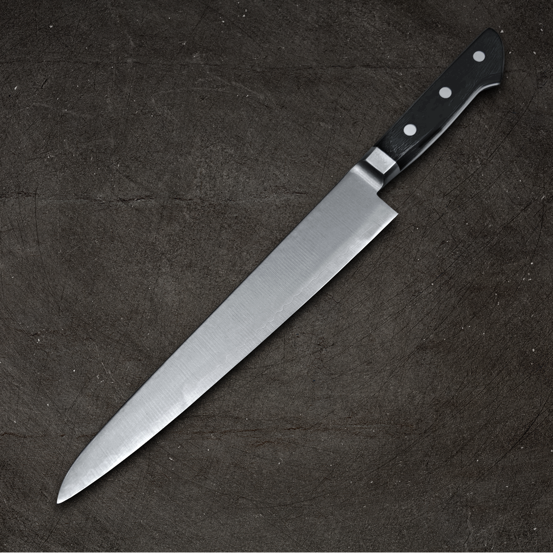 Ittosai Kotetsu VG-5 Sujihiki 240mm (9.4 Inch) Japanese Chef Knife - Hammered (Tsuchime) Finish for Slicing Meat, Sushi & Precision Cutting - Professional Kitchen & Home Cooking Essential