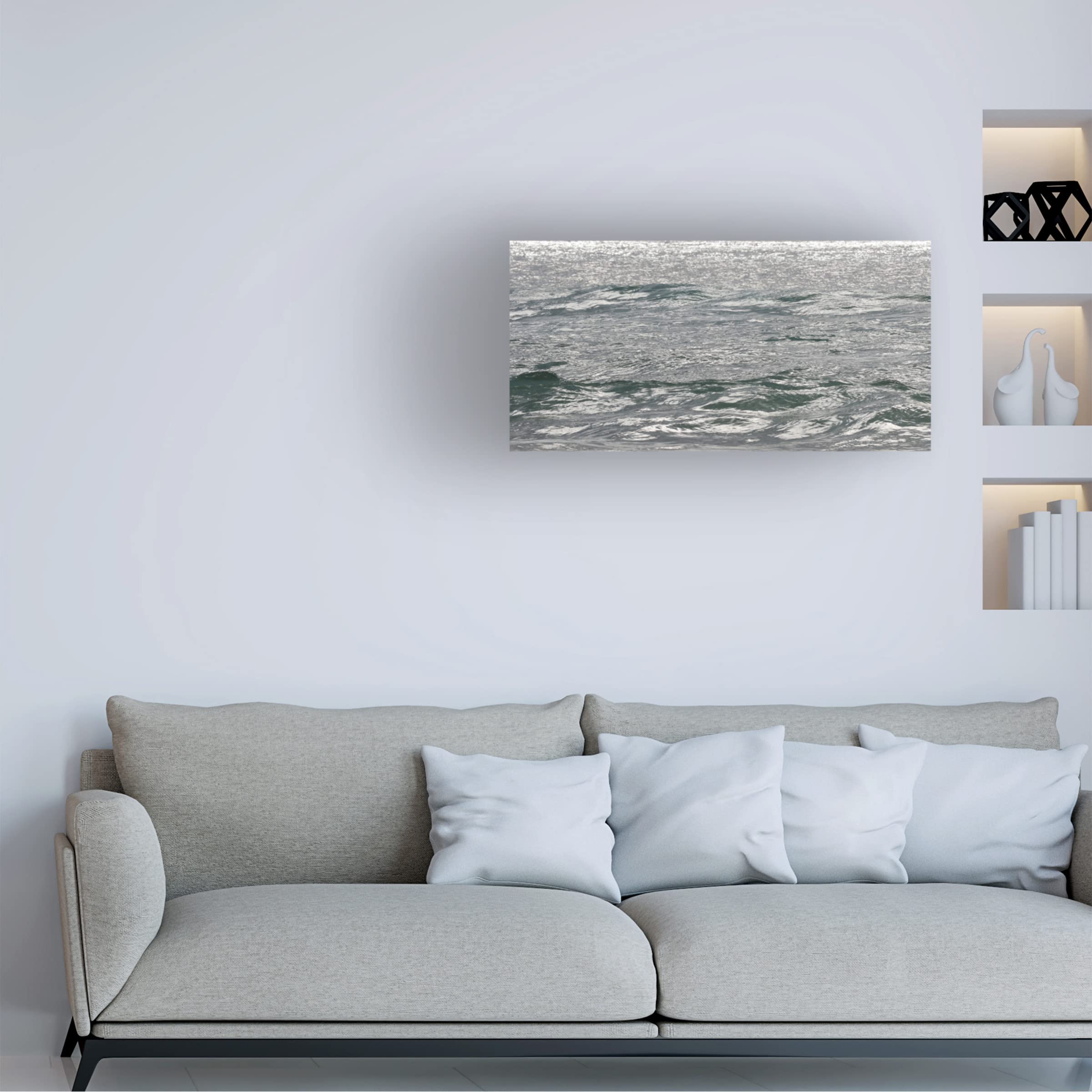 Trademark Fine Art 'Shades Of The Ocean 3' Canvas Wall Art by Beata Czyzowska Young - Modern Coastal Painting for Living Room, Bedroom & Office Decor