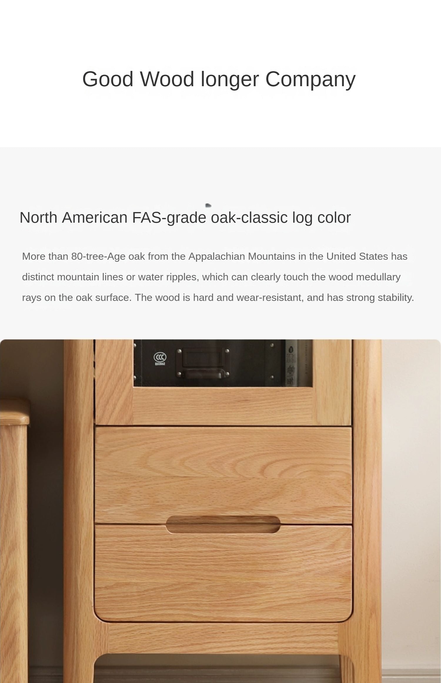 Solid Oak Wood Side Cabinet - Rustic Home Storage Organizer for Living Room, Bedroom, or Entryway