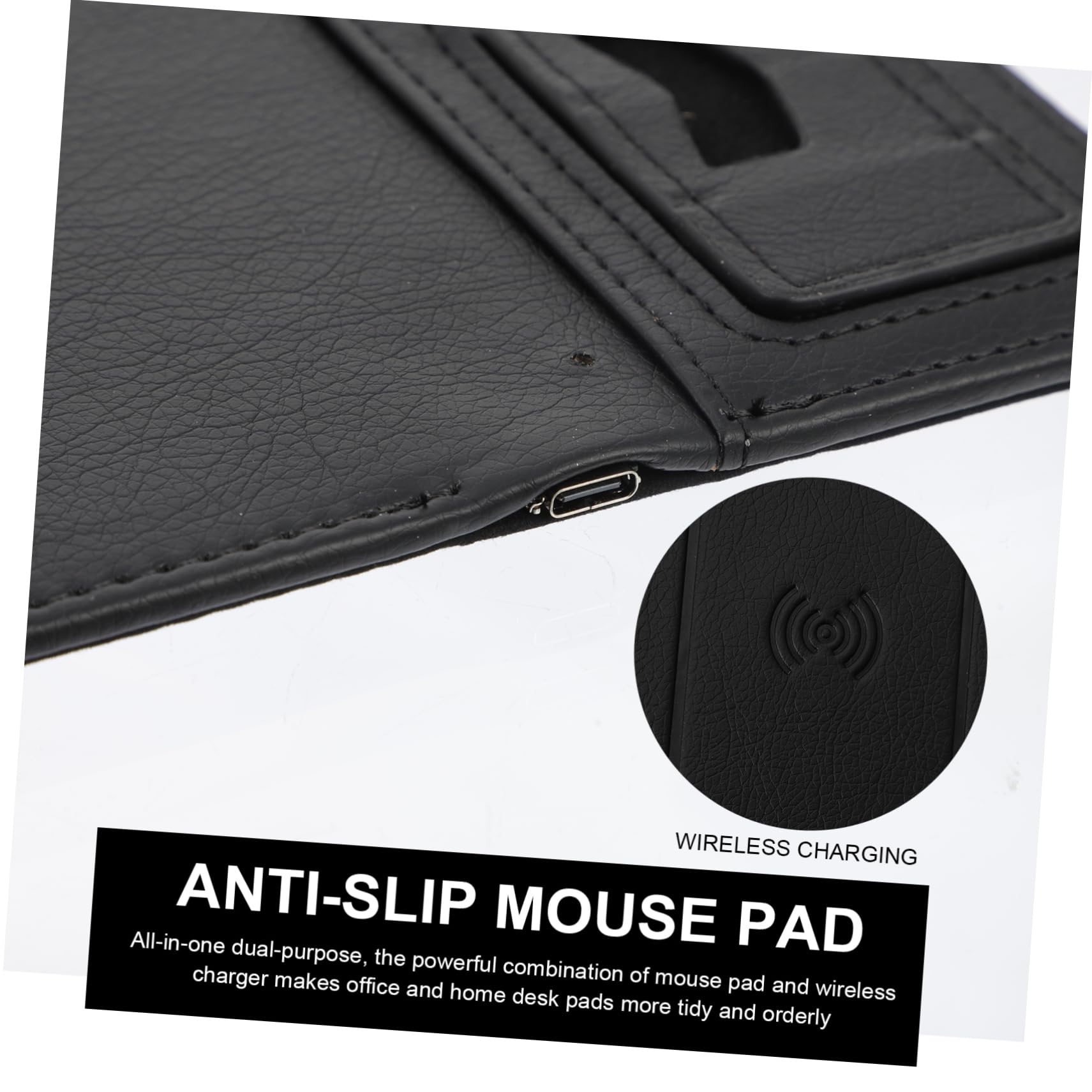 VILLCASE 15W Fast Wireless Charging Pad - Large Gaming Mouse Pad with Qi-Certified Charger for iPhone 15/14/13, Samsung Galaxy S23/S22 - Non-Slip RGB Mouse Mat for Office & Gaming Setup (Black)