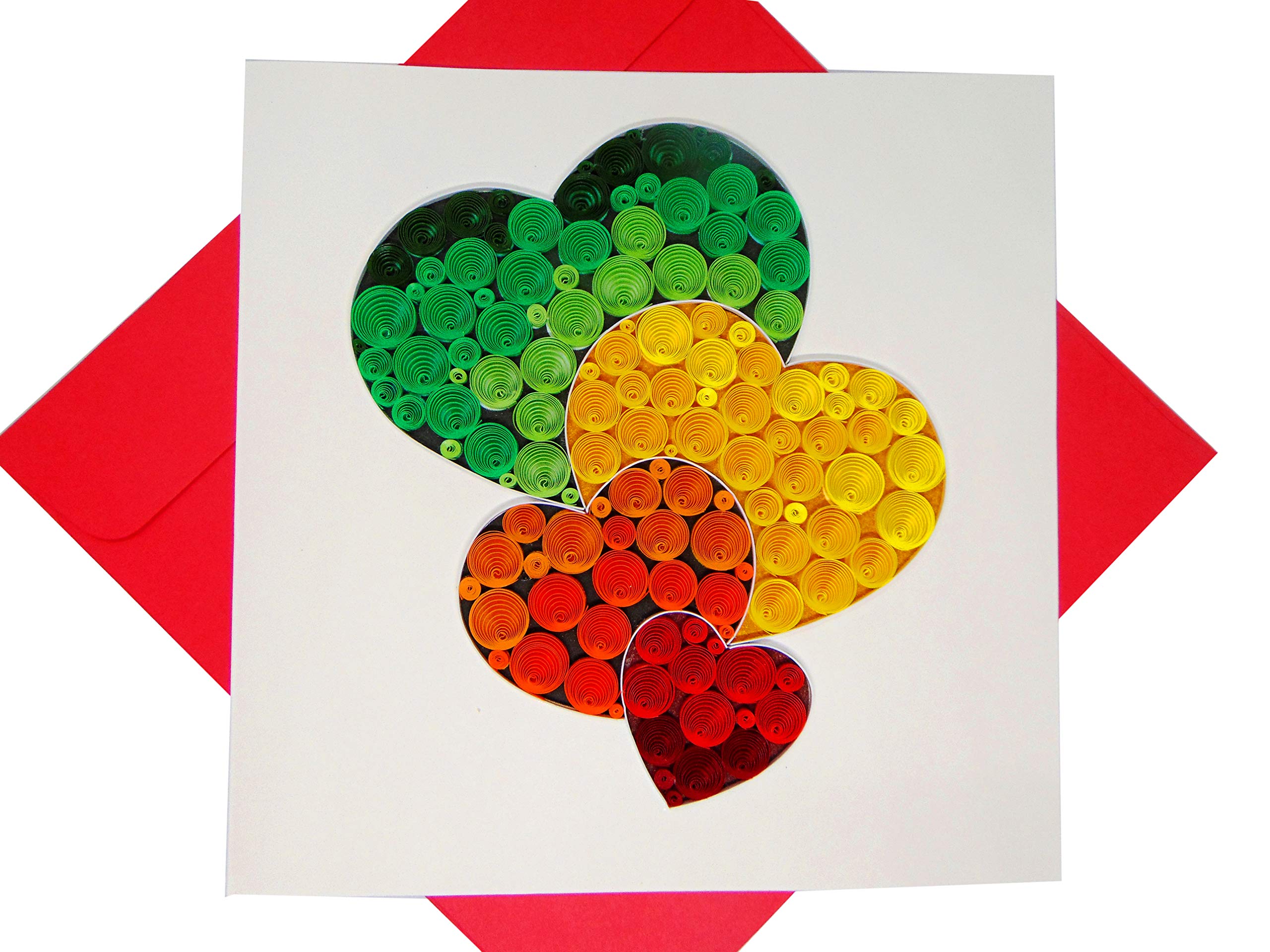 Handmade 3D Quilling Card - Unique Art for Birthdays, Valentine's & Weddings | 6