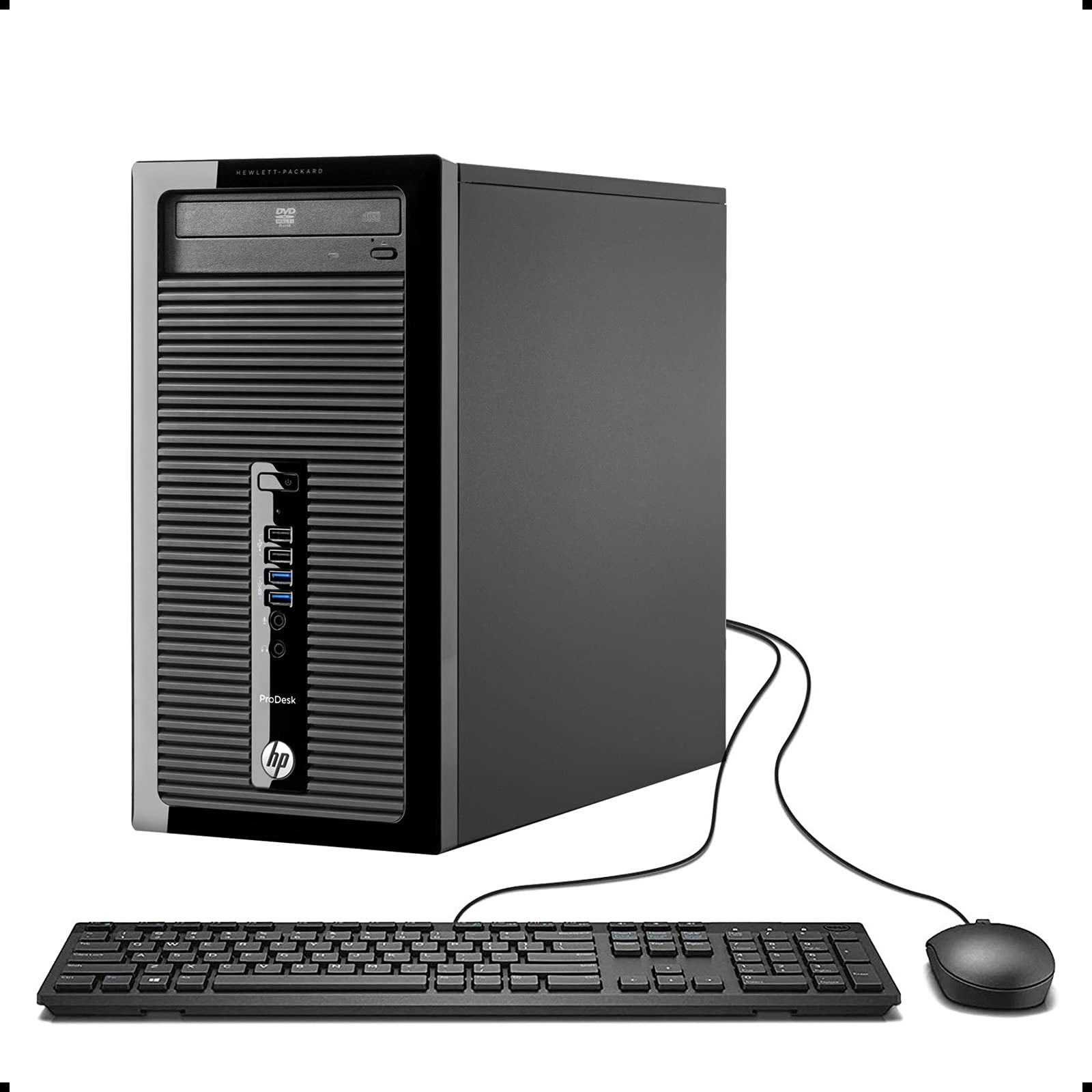 HP ProDesk 400 G1 Business Desktop Computer - Intel Core i5-4570 Quad-Core up to 3.6GHz, 16GB DDR3 RAM, 256GB SSD, DVD Drive, Windows 10 Pro 64-bit (Renewed) - Multi-Language Support for Office, Home & Gaming Use