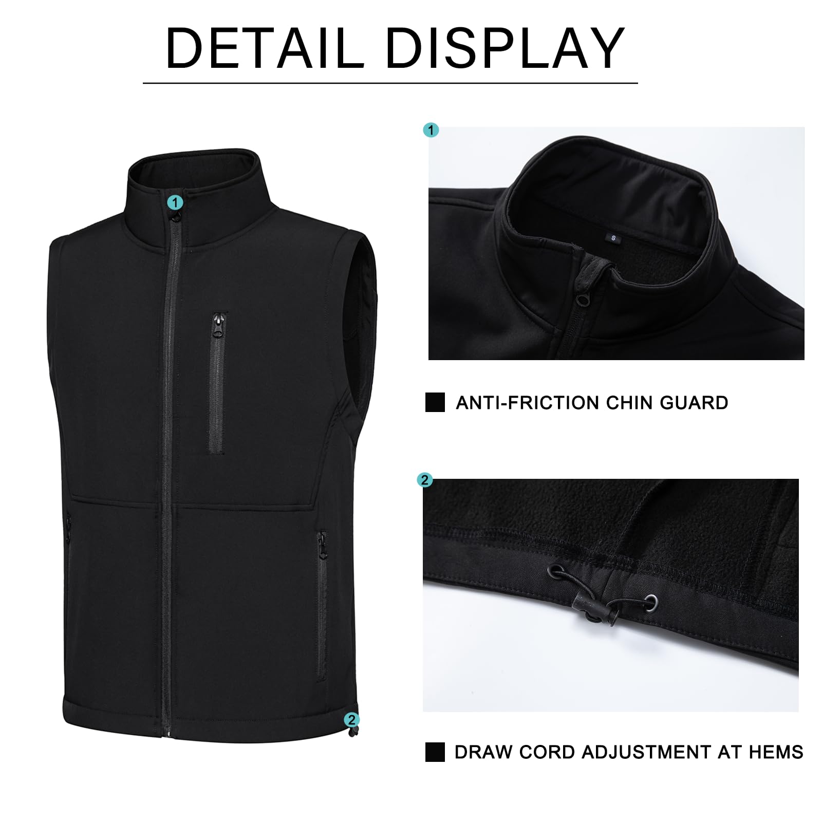 Men's Lightweight Softshell Vest - Windproof Puffer Sleeveless Jacket for Golf, Running & Outdoor Activities | Breathable & Comfortable for Hiking, Cycling & Casual Wear