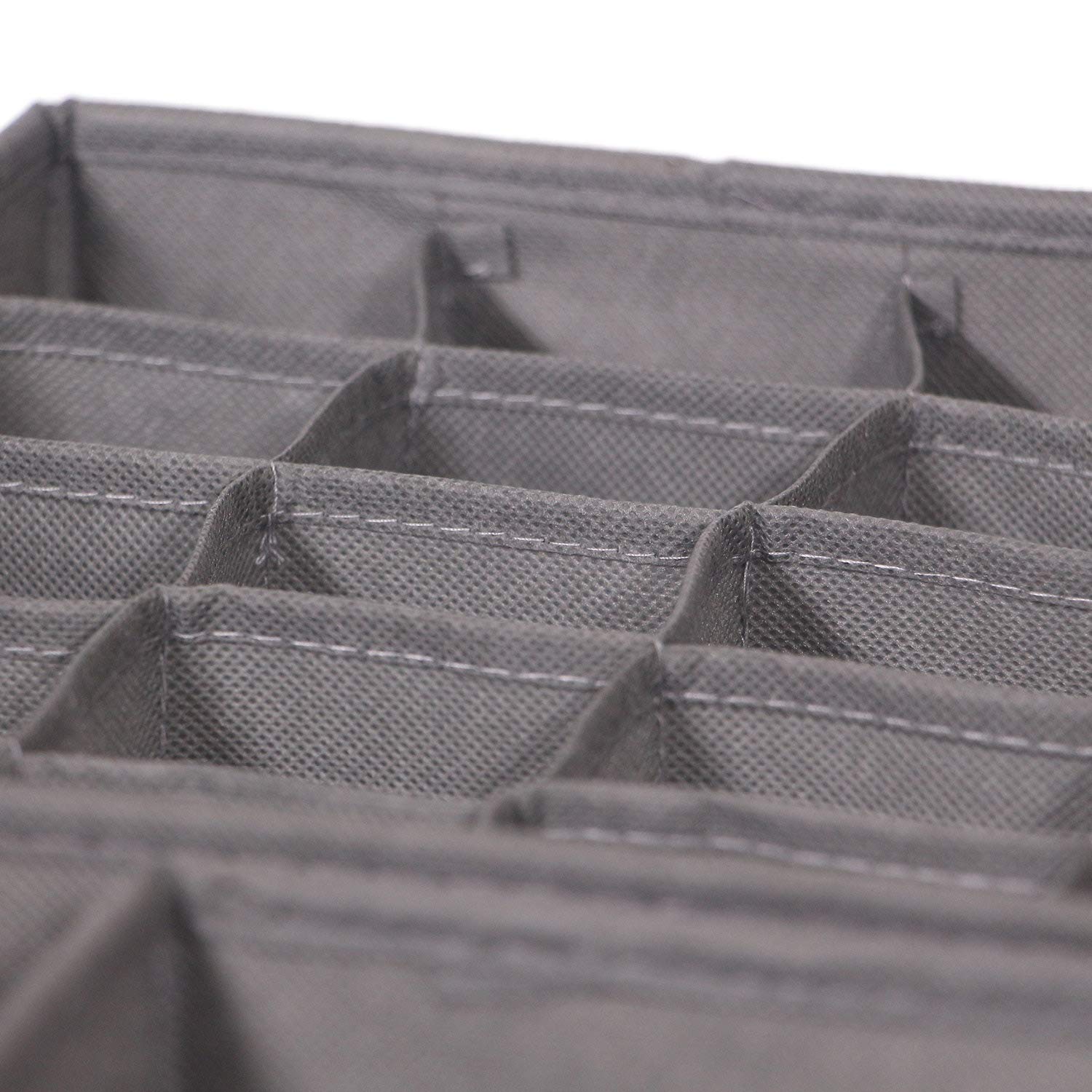 DIOMMELL 4 Pack Foldable Fabric Storage Bins - Closet Organizer for Clothes, Underwear, Socks & Lingerie | Dresser Drawer Dividers | Space-Saving Grey Fabric Baskets | Perfect for Bedroom, Nursery & Dorm Organization