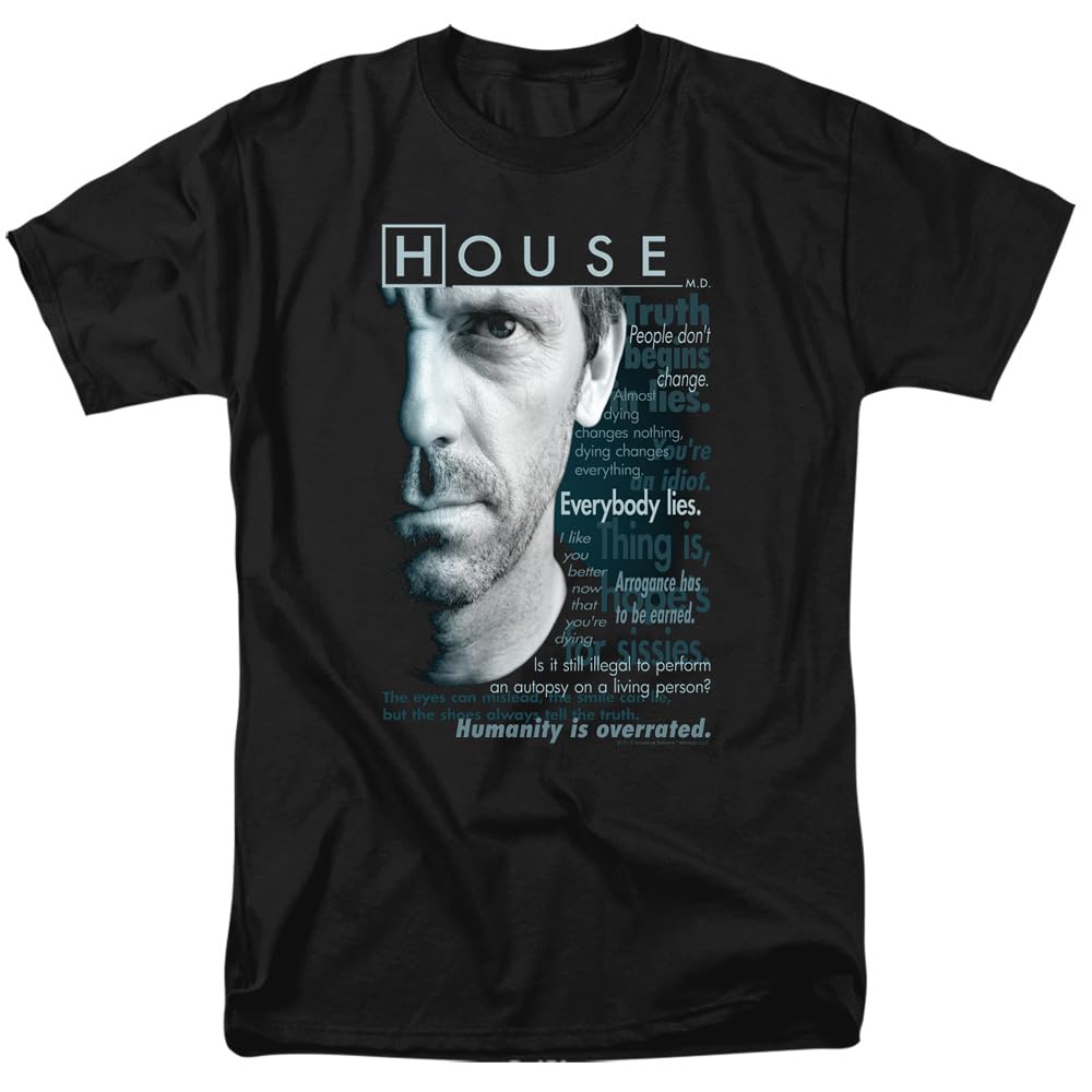 Popfunk Classic House Houseisms Unisex Adult T-Shirt | Vintage Graphic Tee for Men & Women | Casual Streetwear, Music Festival Outfit, Everyday Comfort Wear