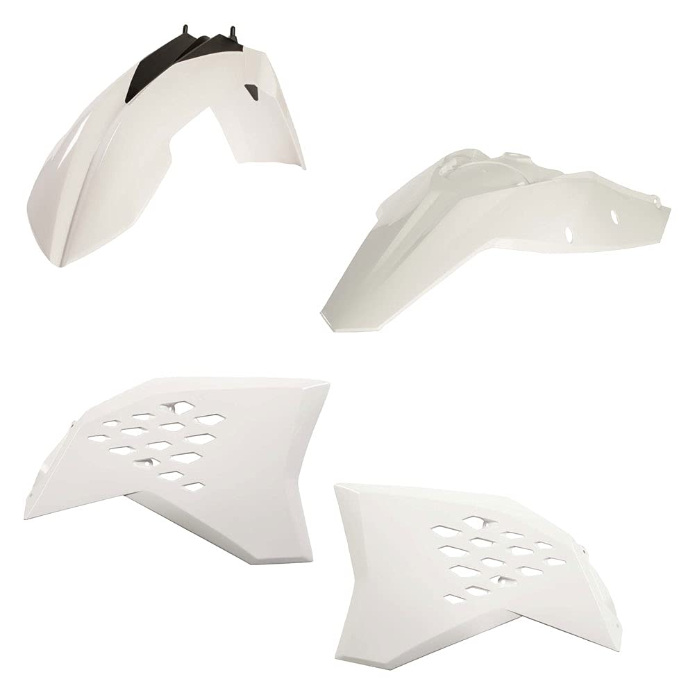Acerbis White Plastic Kit for Motorcycle & ATV - Durable Replacement Body Panels for Off-Road Riding & Racing