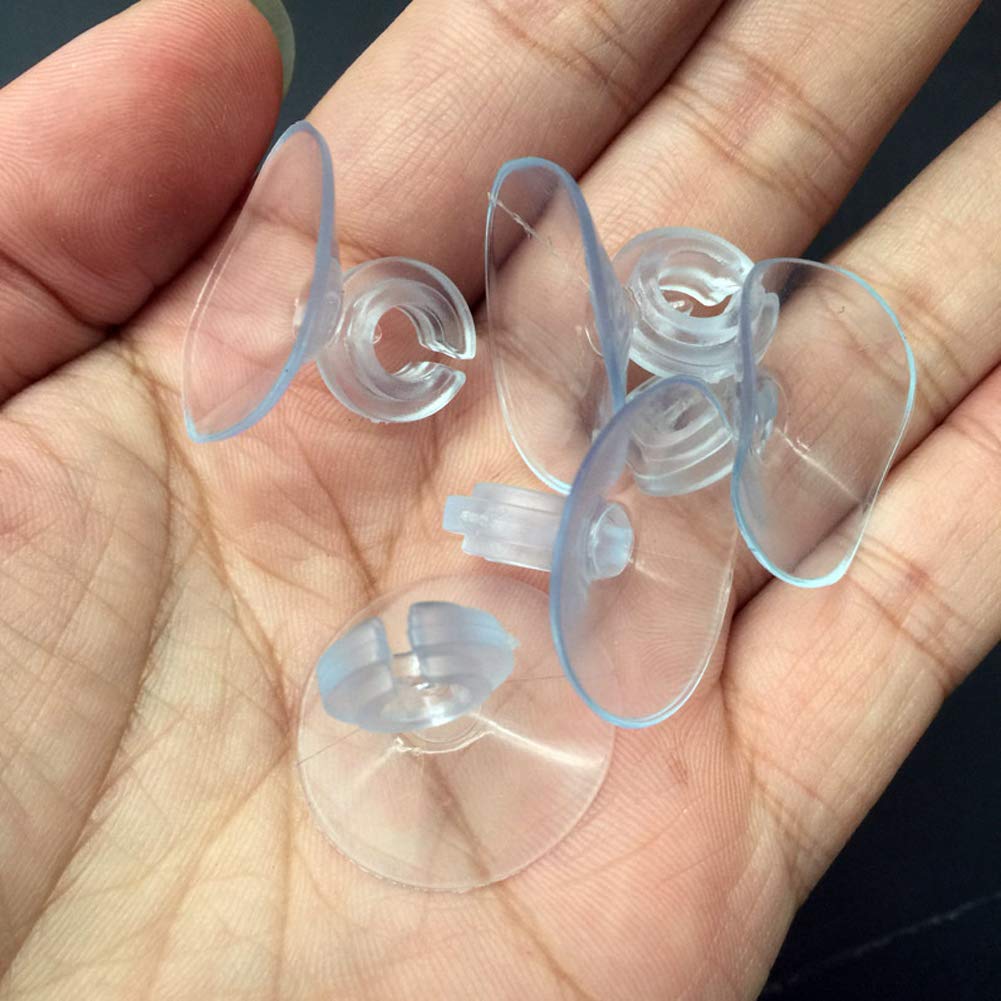 25pcs Clear Aquarium Suction Cup Clips - Fish Tank Hose & Air Tube Holder for 3/16
