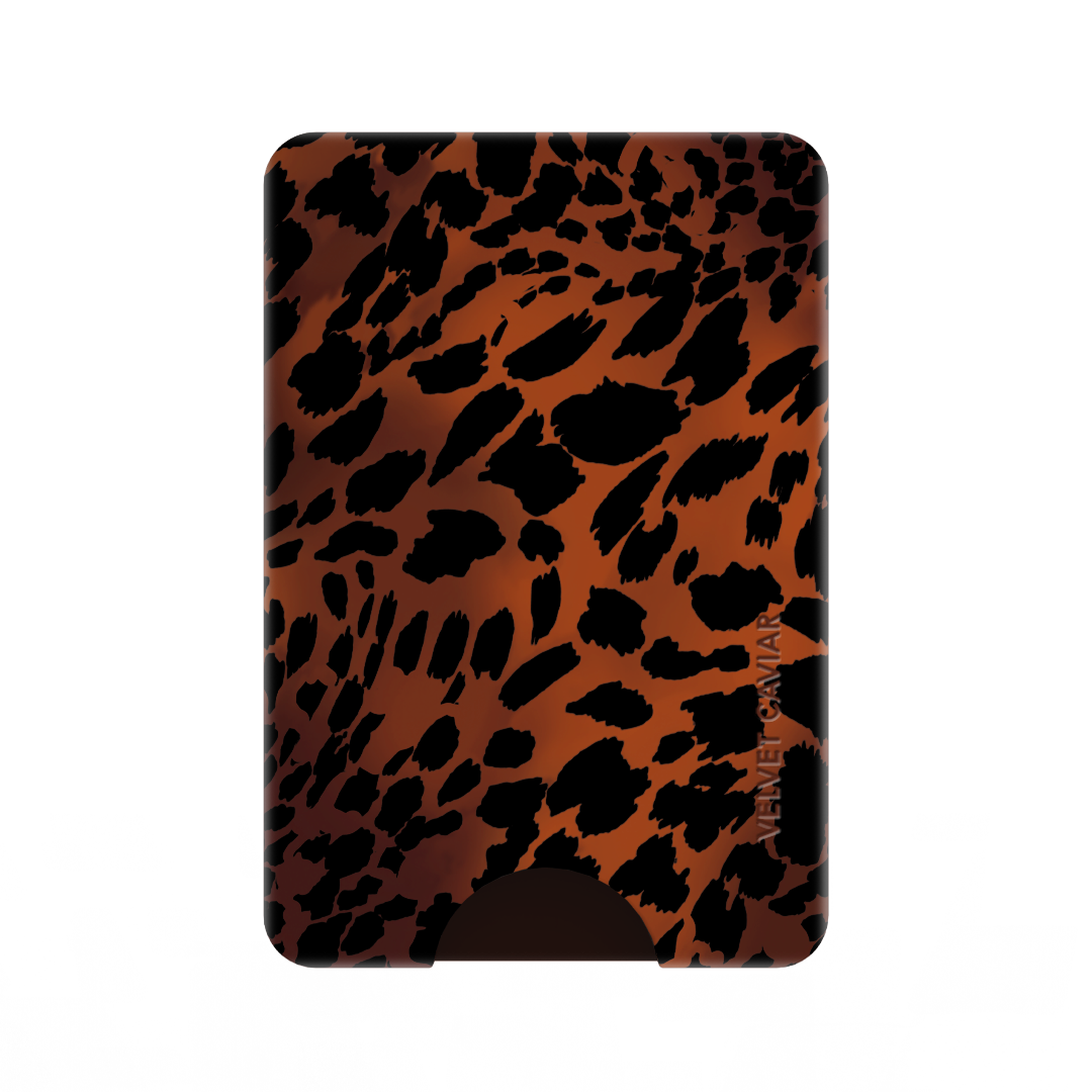 Leopard Print MagSafe Wallet for iPhone - Slim RFID Blocking Leather Card Holder for Daily Use & Travel Accessories