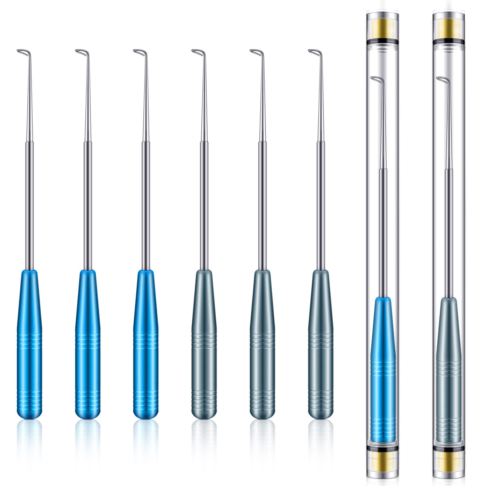 Chivao 8-Piece Stainless Steel Fish Hook Remover Tool Set - Quick Release Fishing Hook Detacher for Saltwater & Freshwater - Ideal for Catch and Release, Ice Fishing, Bass, Trout, and Kayak Anglers