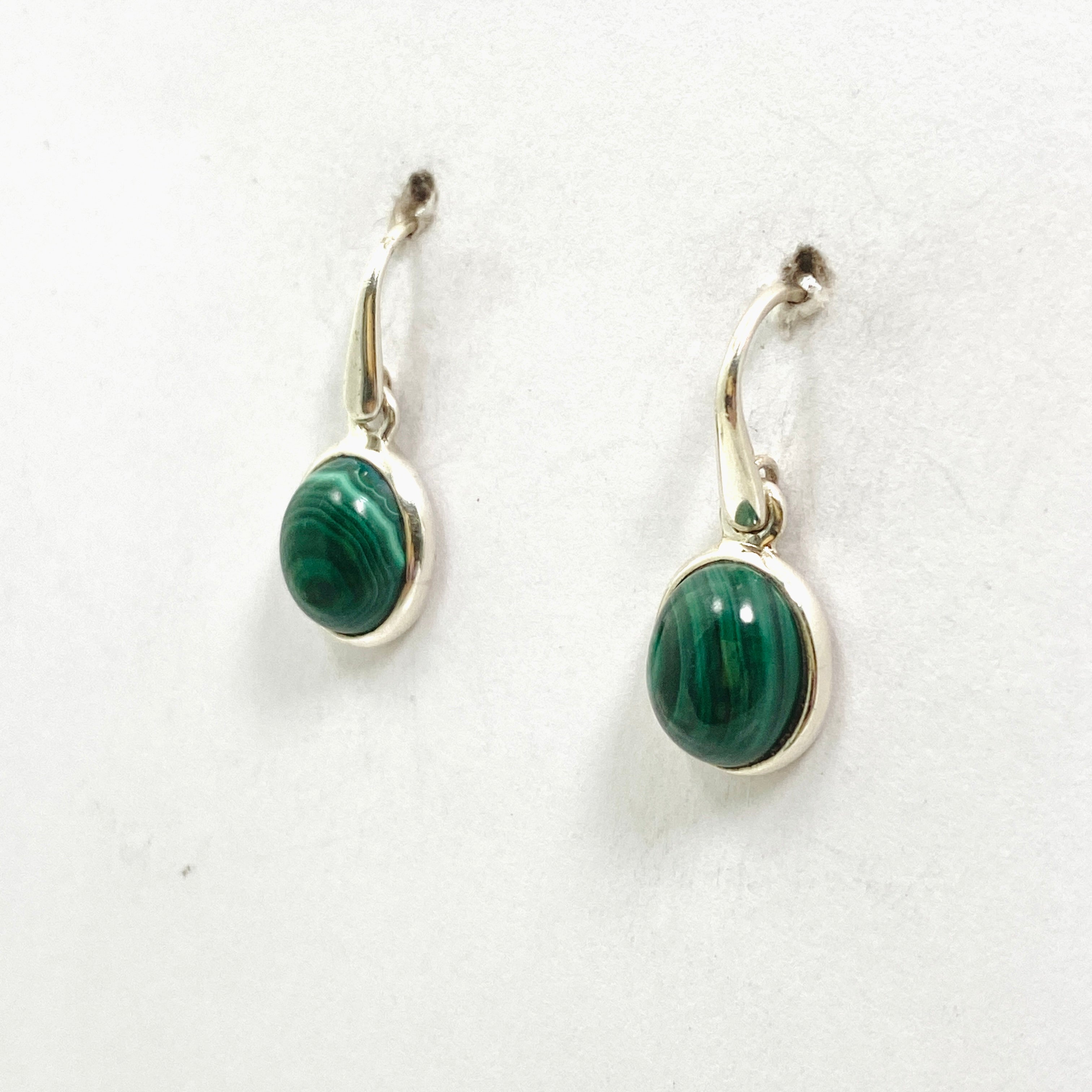 Natural Malachite Oval Cabochon Earrings - Handmade Gemstone Jewelry for Women - Perfect for Parties, Weddings & Everyday Wear