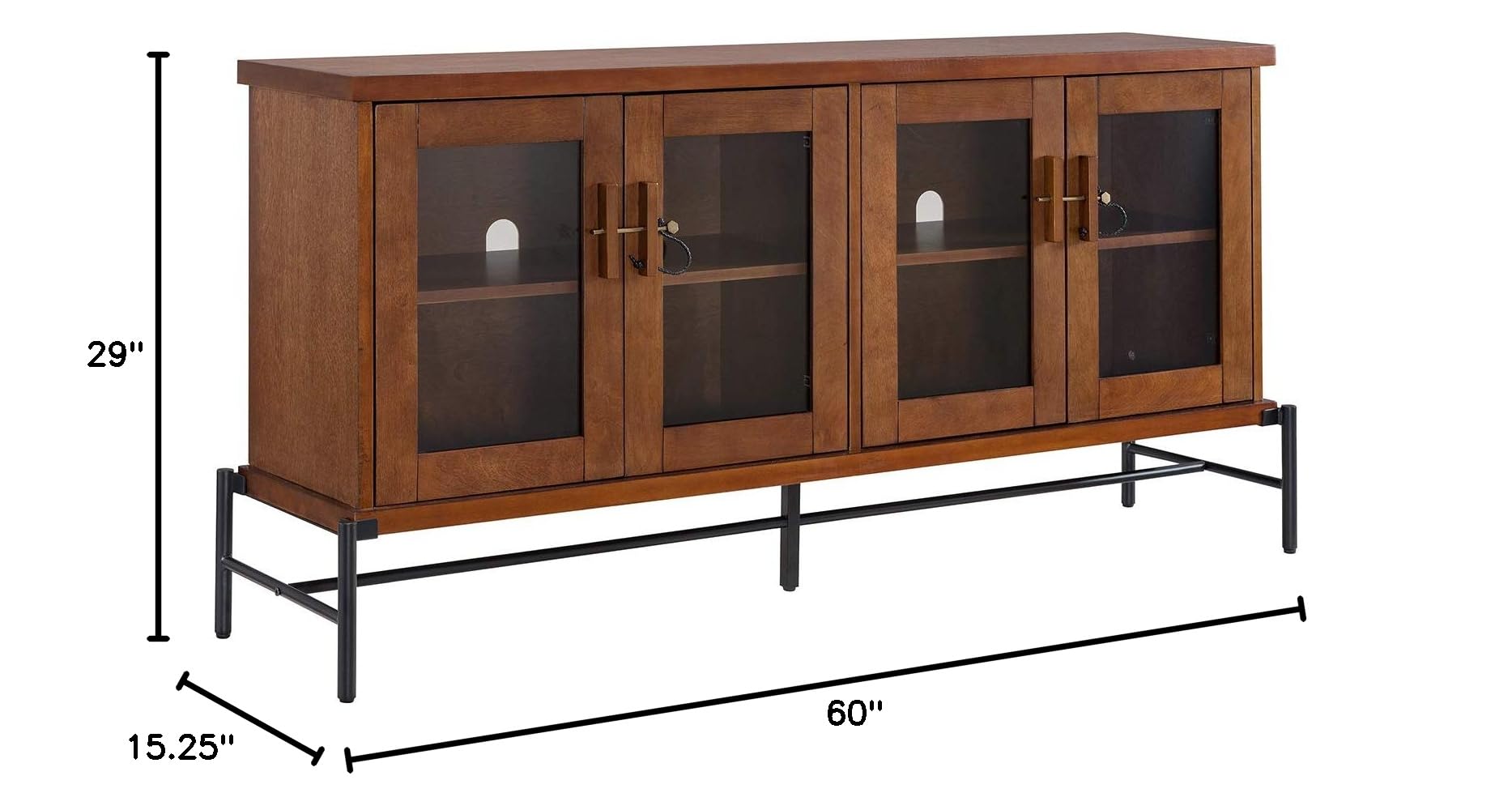 SEI Furniture Chalford TV Stand Sideboard Cabinet - Black Modern Entertainment Center for Living Room, Bedroom & Home Theater Storage