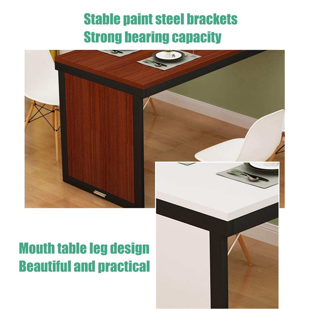 Space Saving Wall Mounted Folding Desk - Foldable Kitchen Dining Table, Home Office Computer Desk, Invisible Wall Workbench for Small Apartments, Dorms & Tiny Homes - Perfect for Remote Work, Meal Prep & Compact Living Spaces